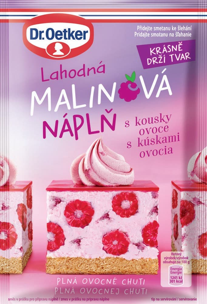 Dr. Oetker Malinová smetanová náplň 50 g