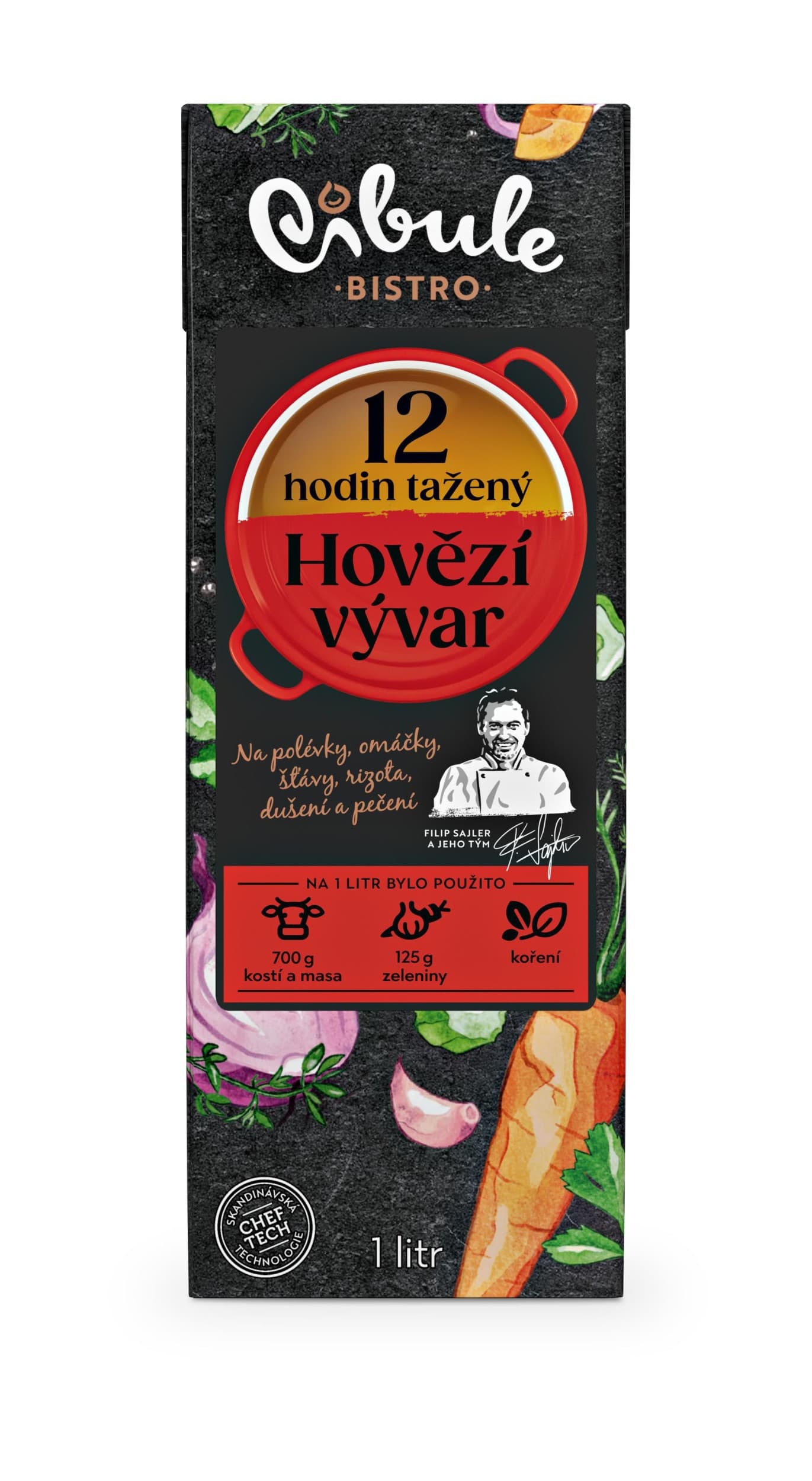 Cibule bistro, Hovězí vývar 1l