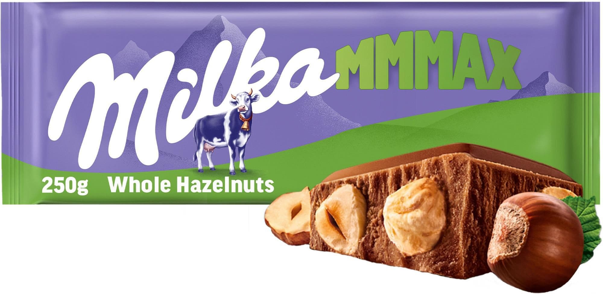 Milka čokoláda Mmmax mléčná s celými ořechy 250 g
