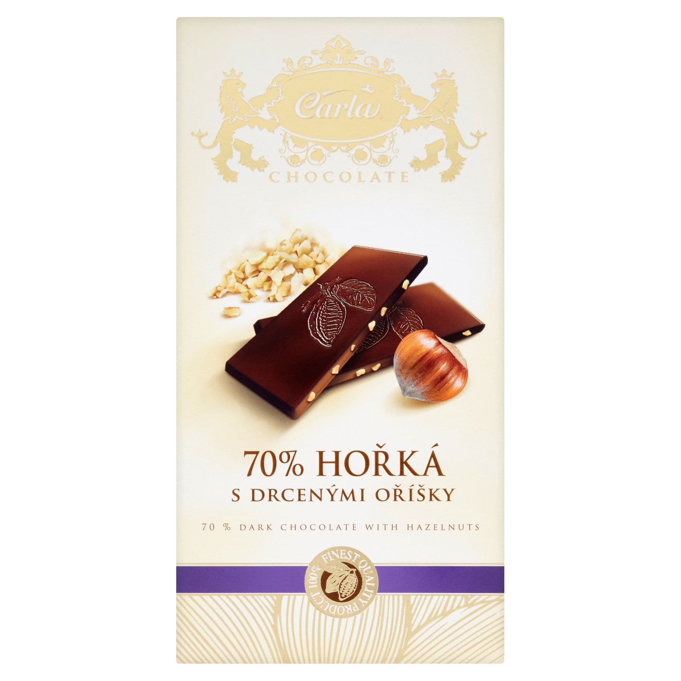 Carla Hořká čokoláda 70% s drcenými oříšky 80 g
