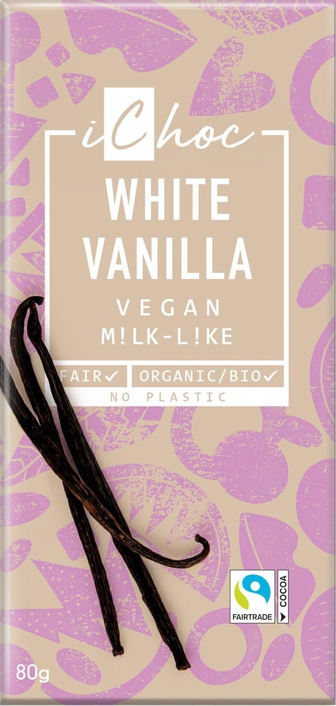 Bio Nebio BIO vegan bílá čokoláda s vanilkou iChoc 80 g