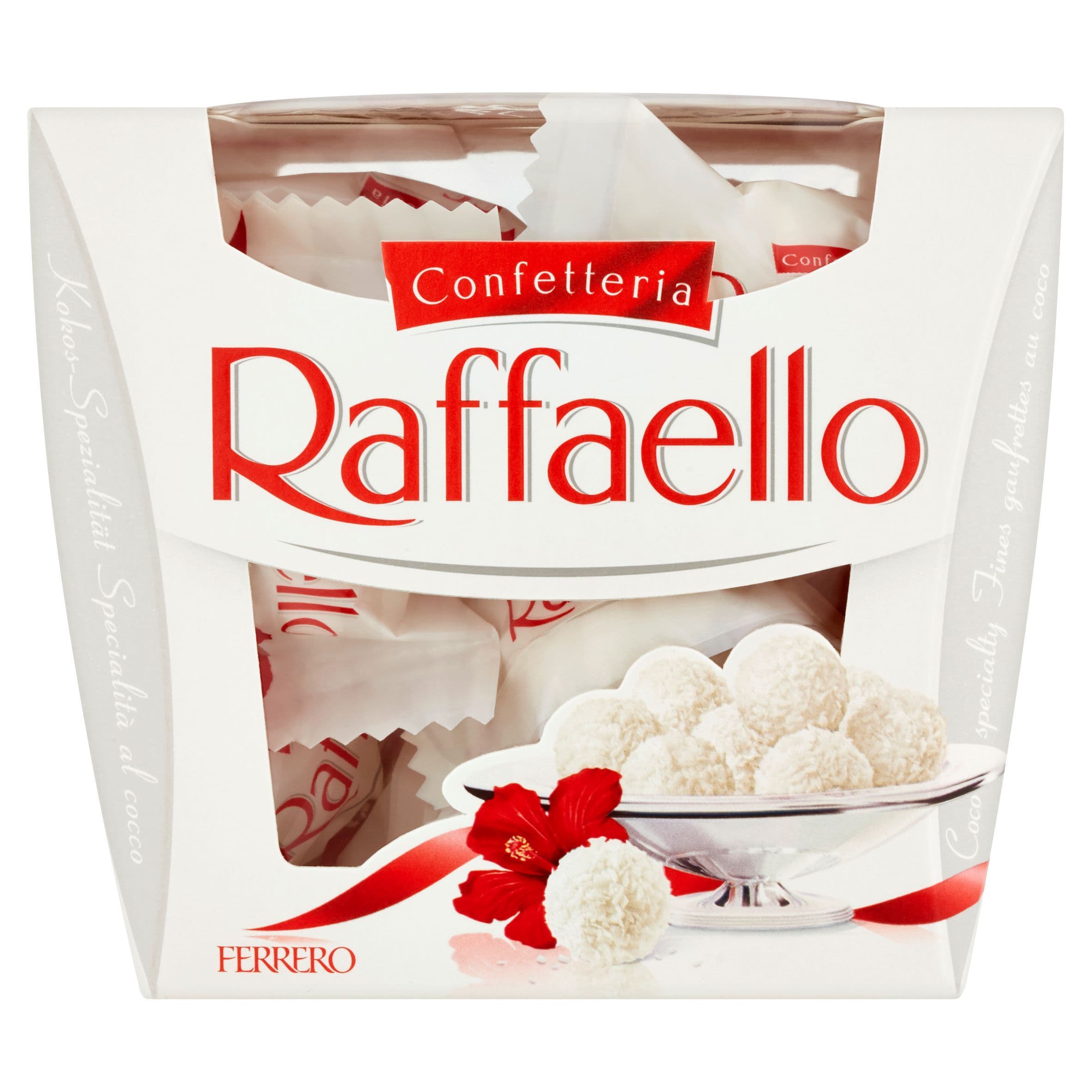 Ferrero Raffaello Oplatka s náplní a celou mandlí zdobená strouhaným kokosem 150 g