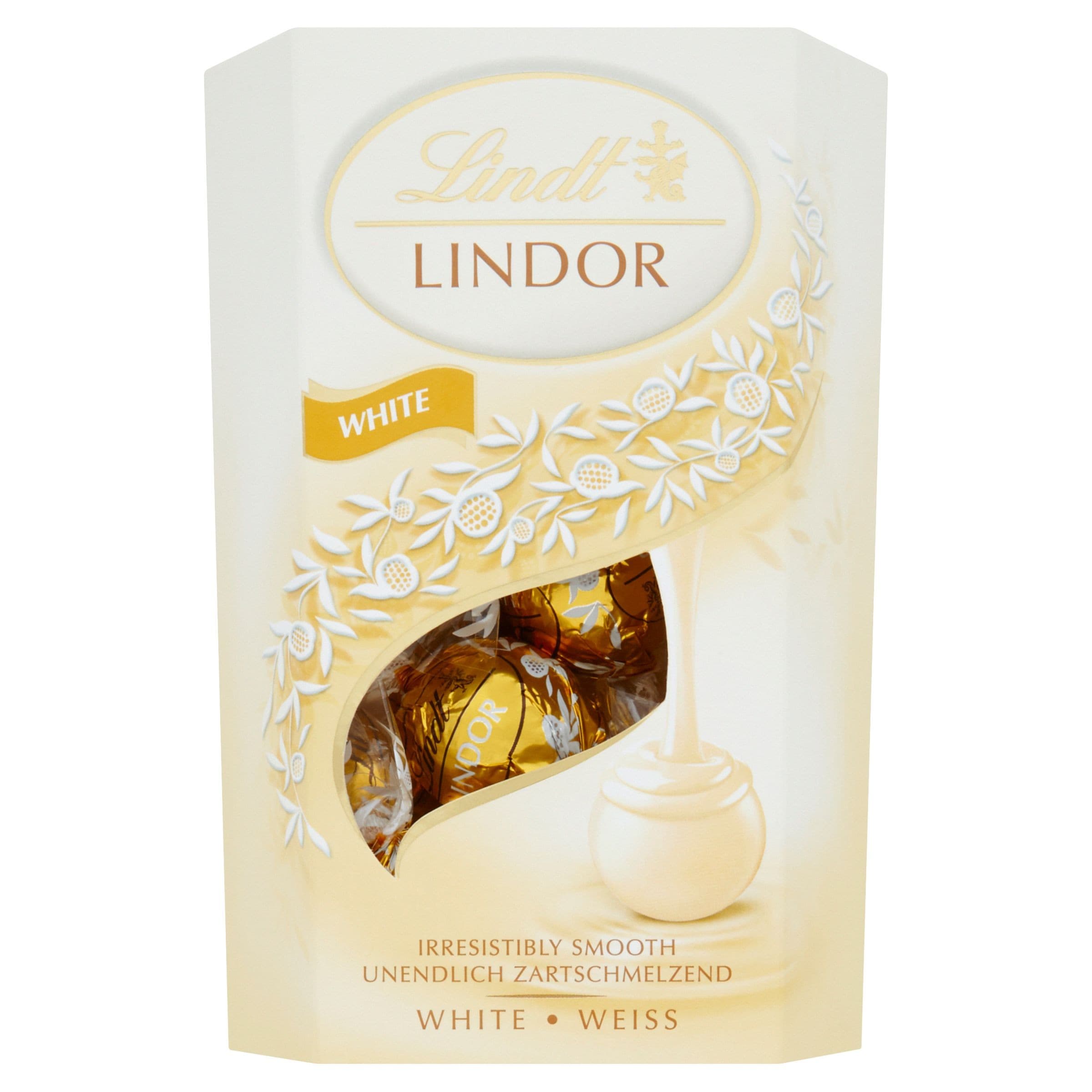 Lindt Lindor Čokoládový bonbón z bílé čokolády s jemnou tekutou náplní 200 g