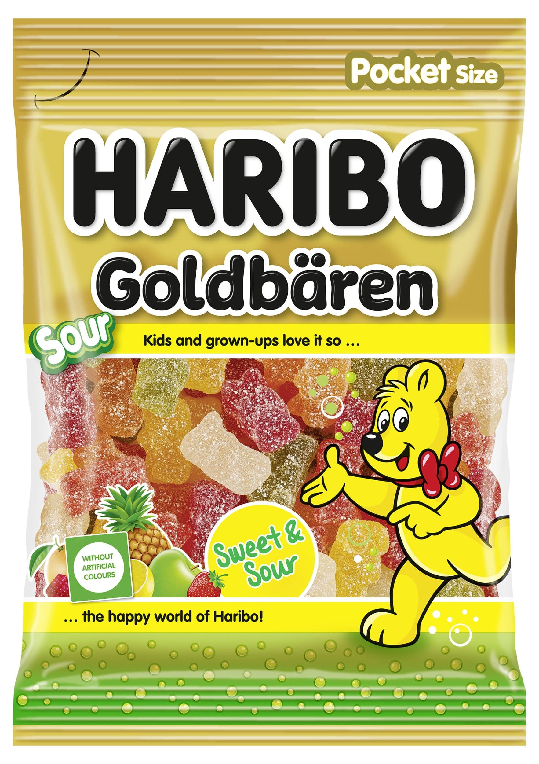 Haribo Goldbären Sour želé s ovocnou příchutí 80g
