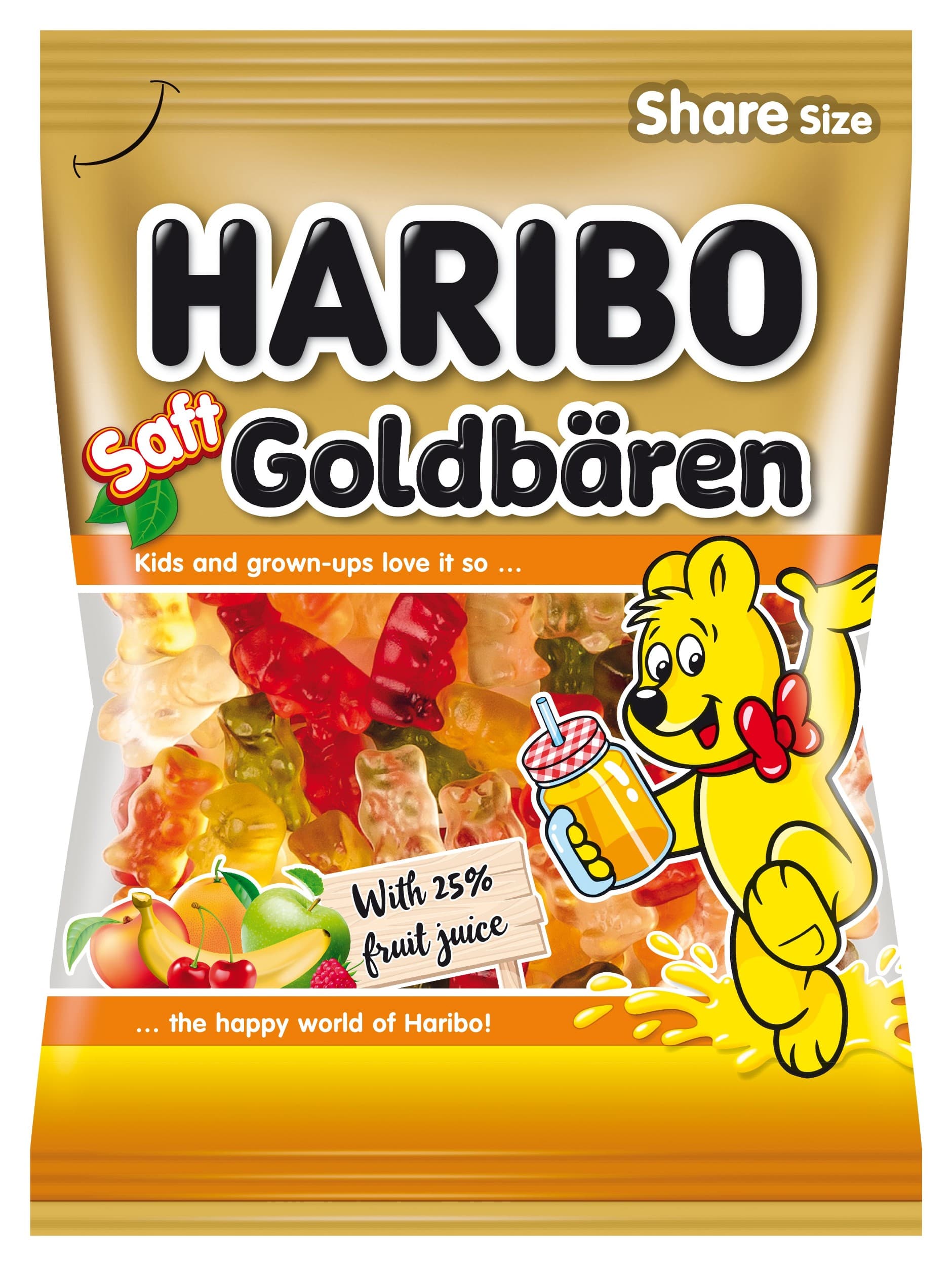 Haribo Goldbären želé cukrovinky s ovocnou šťávou z koncentrátu 175 g