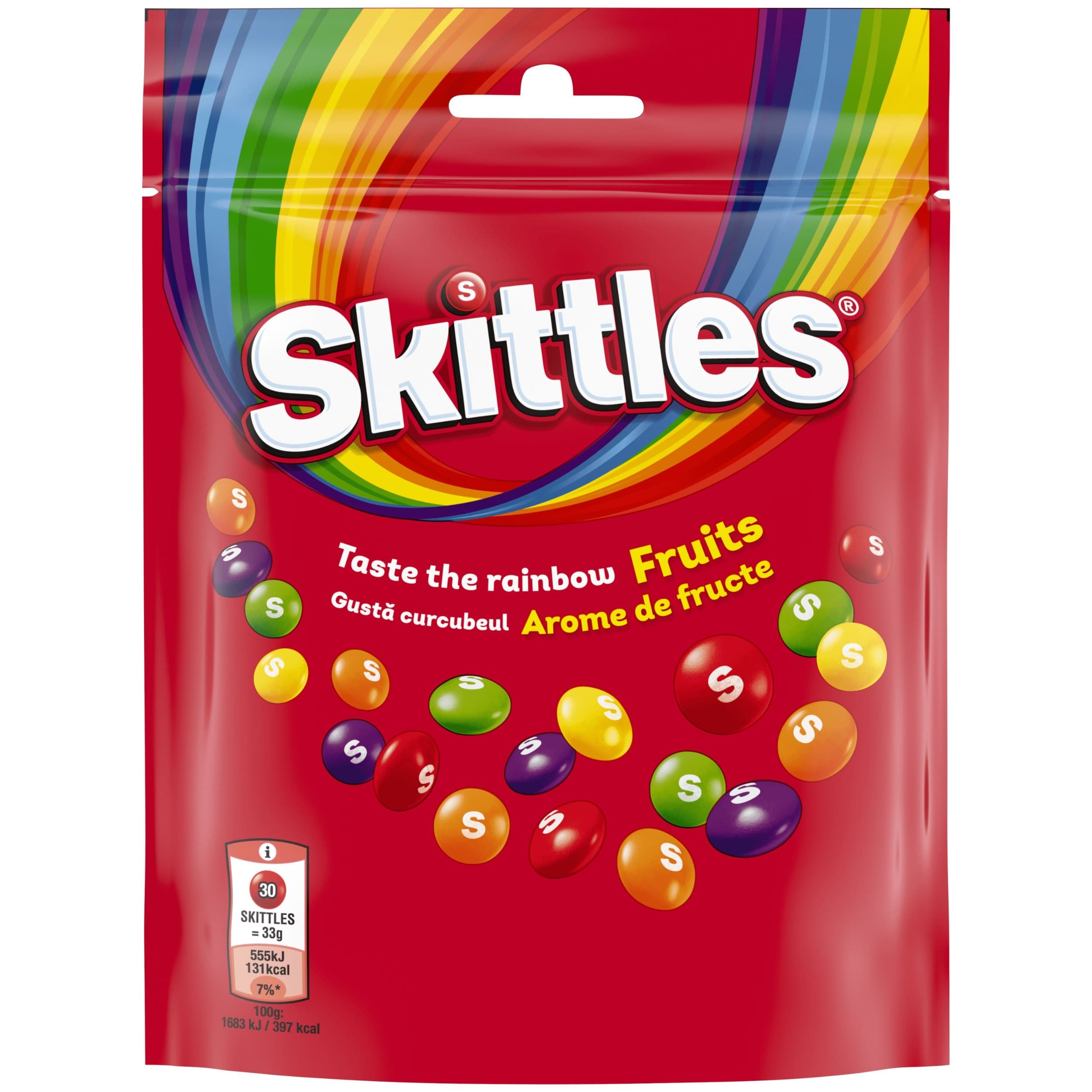 Skittles Fruits žvýkací bonbony v křupavé krustě s příchutí ovoce 152g