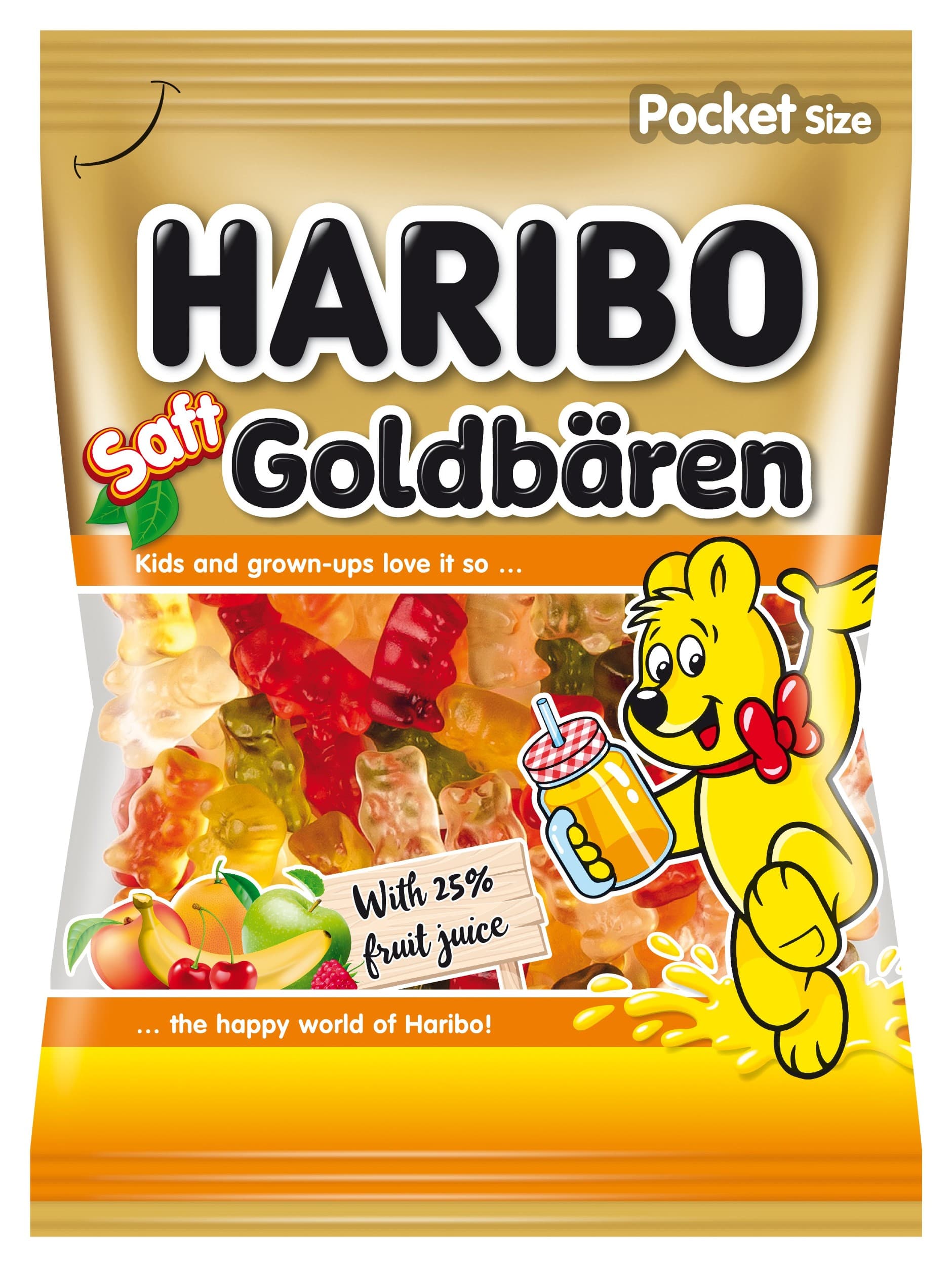 Haribo Saftgoldbären želé s ovocnou šťávou 85 g