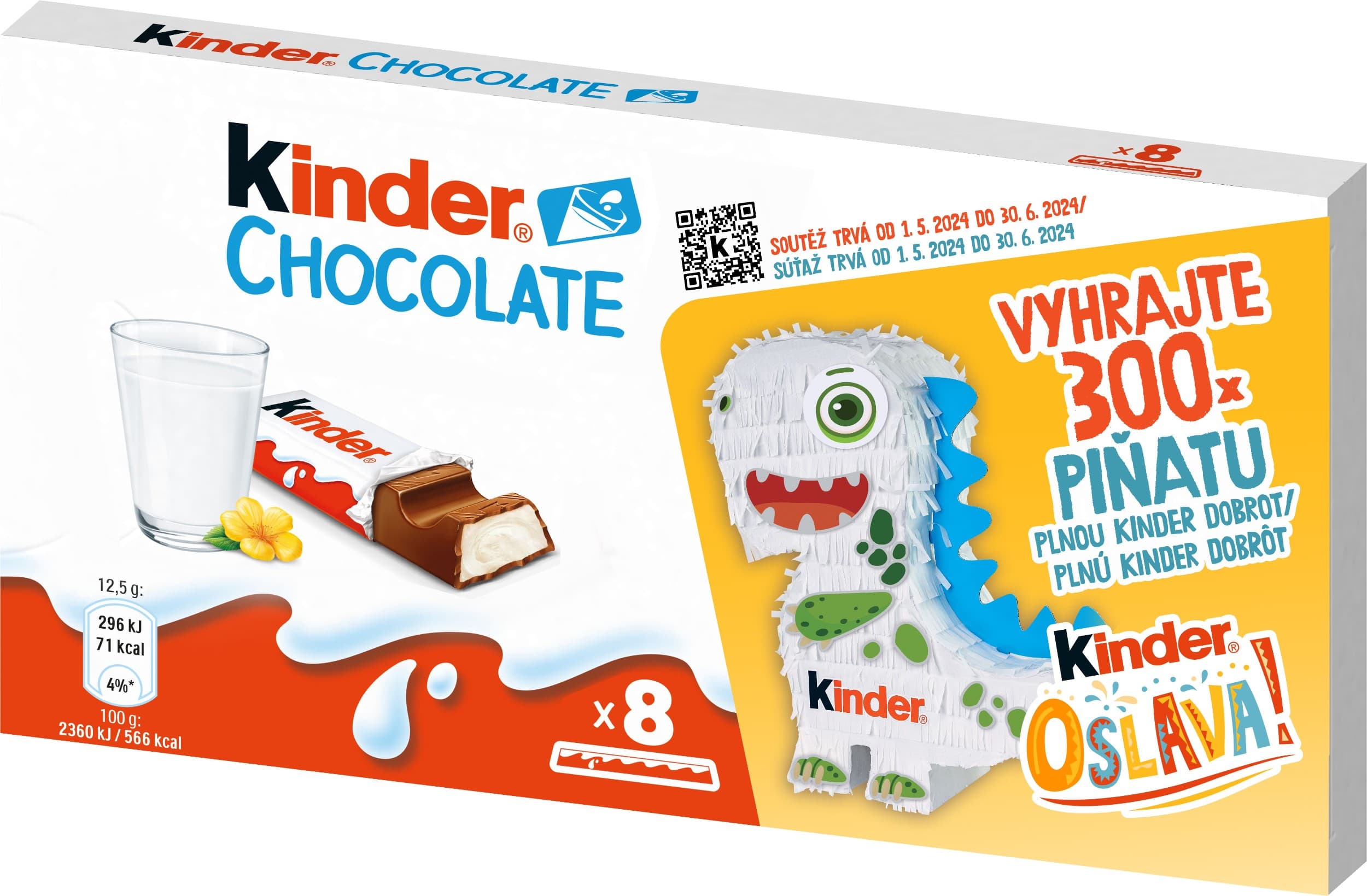 Kinder Chocolate Tyčinky z mléčné čokolády s mléčnou náplní 8x12,5 g