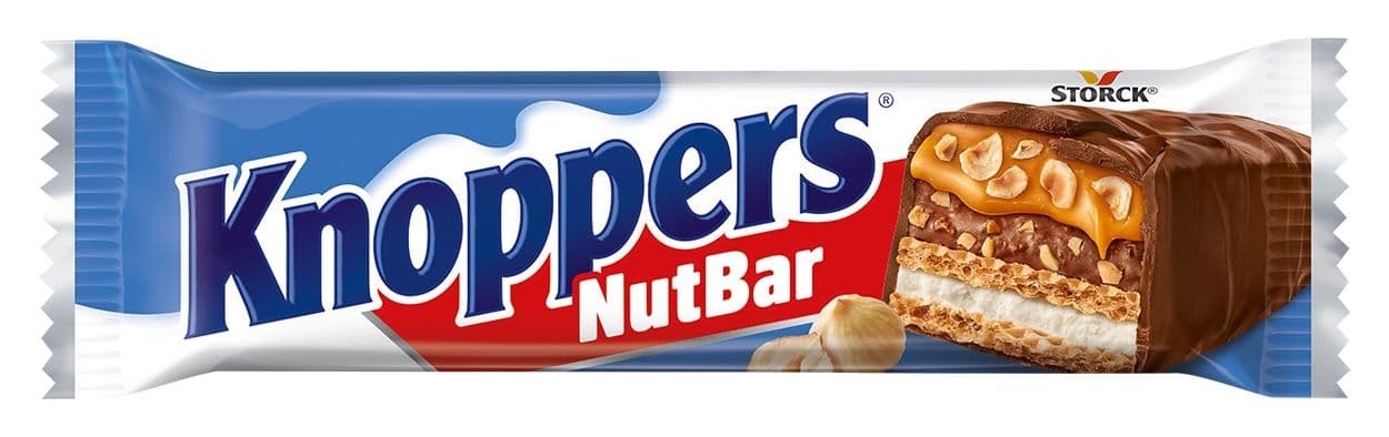 Storck Knoppers NutBar oplatky plněné mléčným krémem a nugátovým krémem 40g