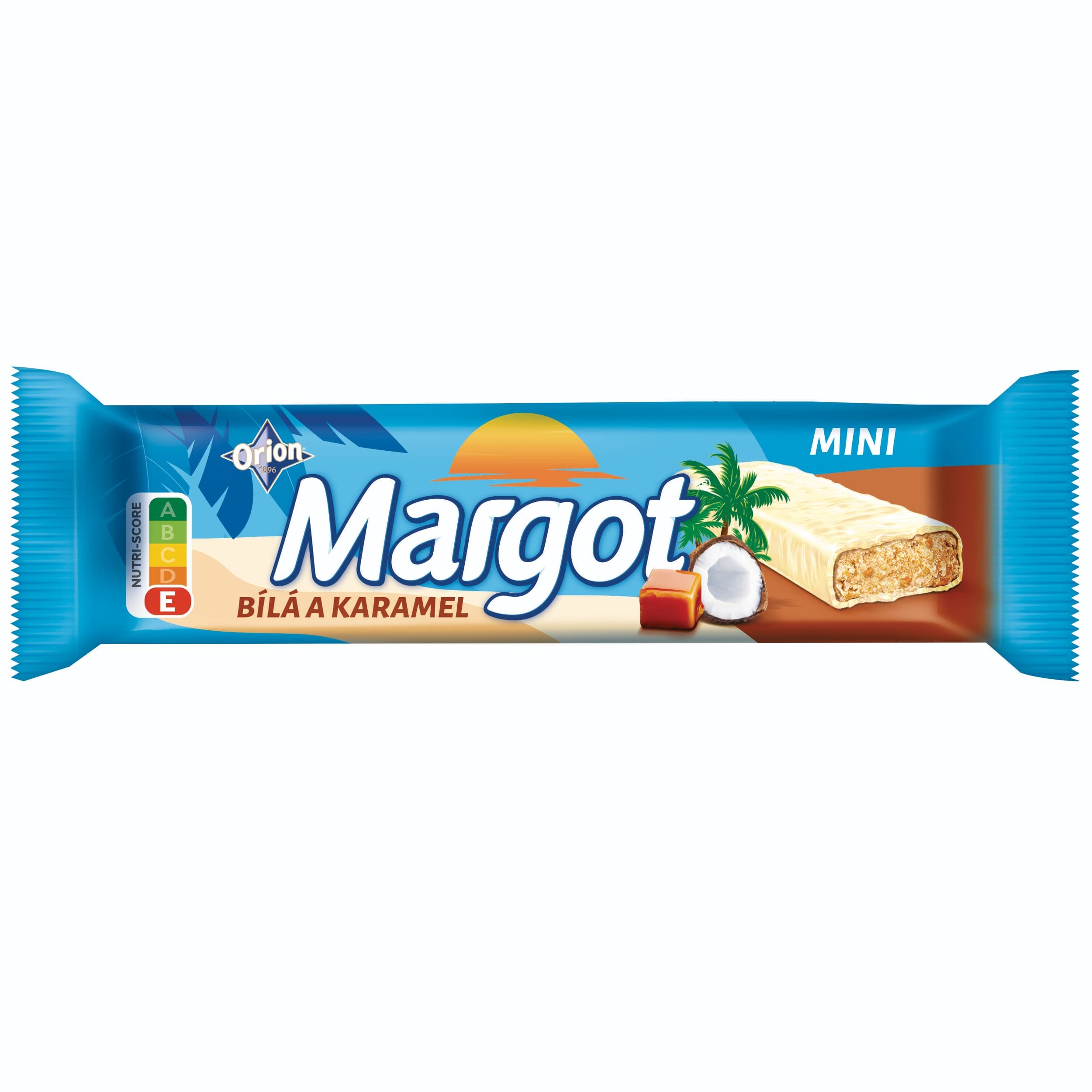 Orion Margot mini sójová tyčinka bílá a karamel 40g