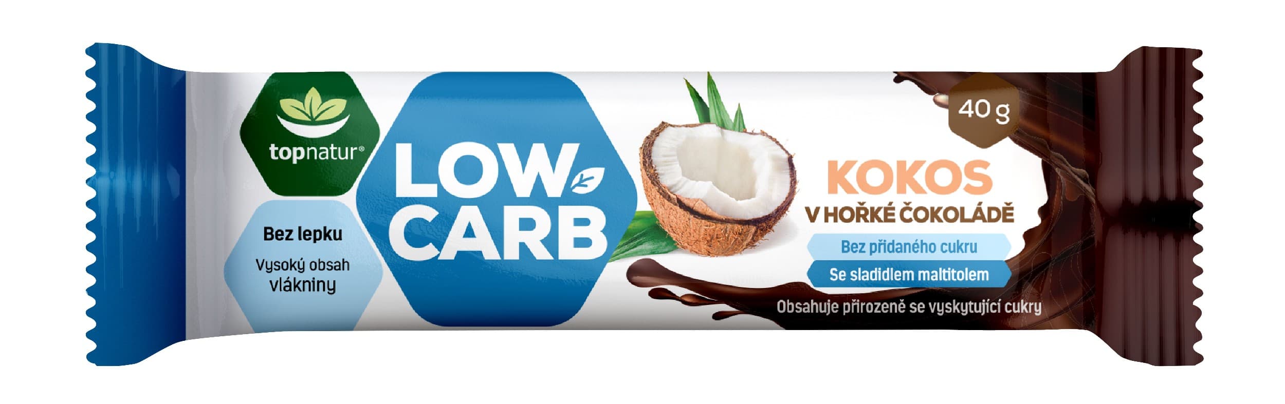 LOW CARB TYČINKA KOKOS V HOŘ.ČOKO.40G