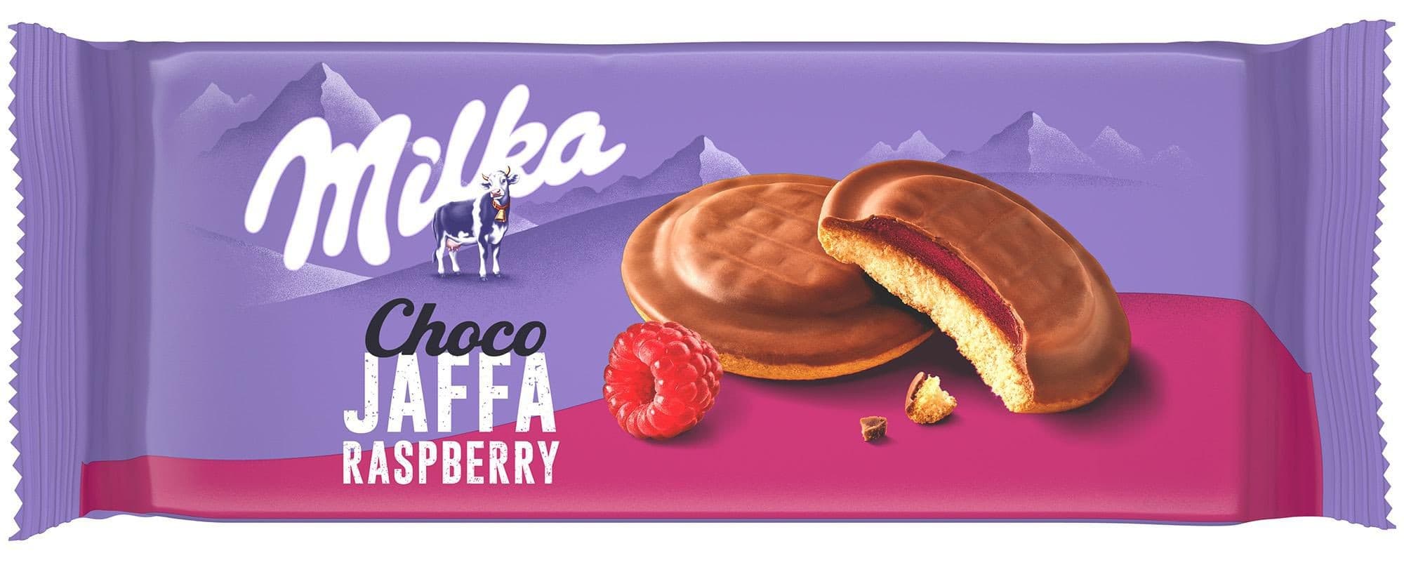 Milka piškoty Choco Jaffa malinové, mléčná čokoláda 147g