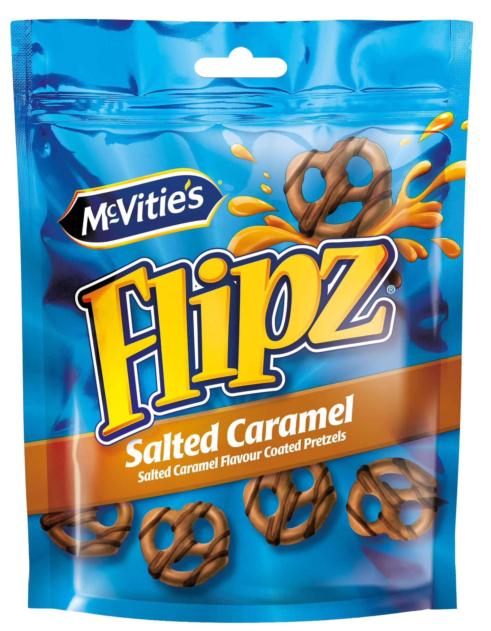 Mc Vitie's Flipz Salted Caramel preclíky polité polevou s příchutí slaného karamelu 90g