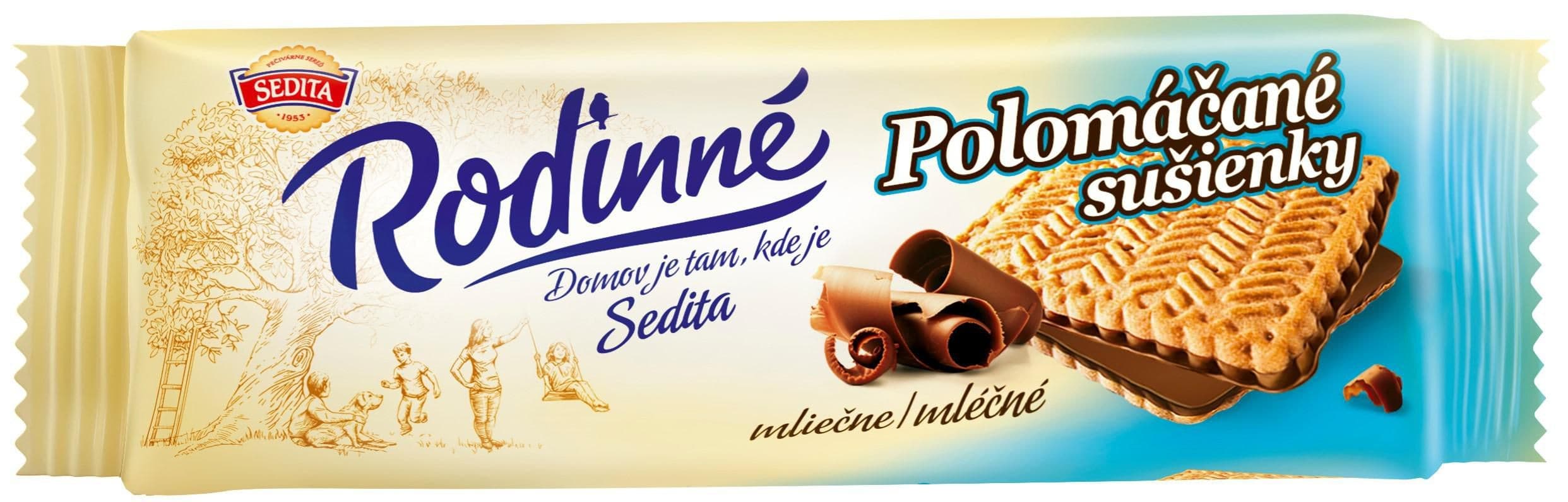 Sedita Rodinné Sušenky polomáčené v mléčno - kakaové polevě 100g