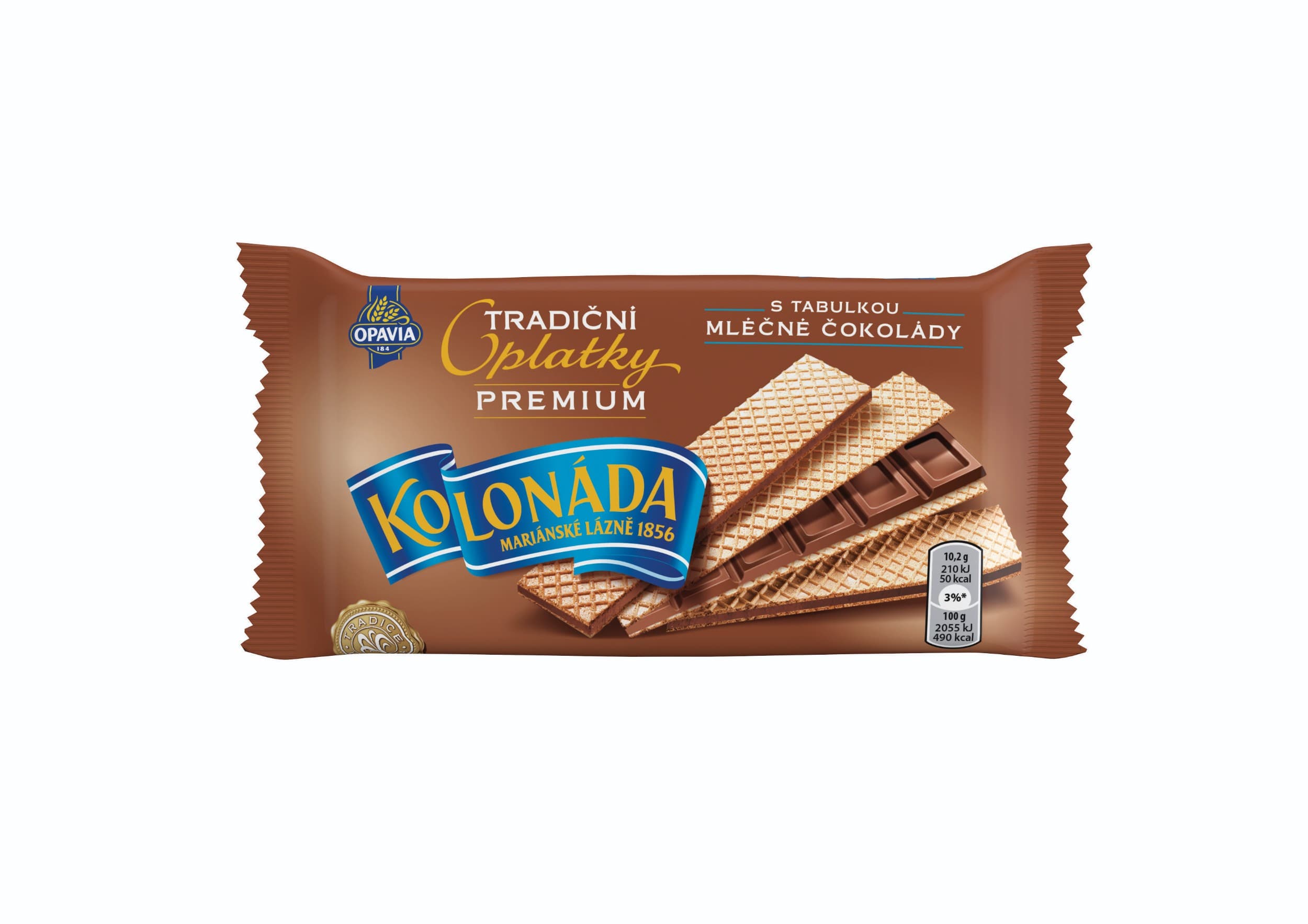 Opavia Kolonáda oplatky s tabulkou mléčné čokolády Premium 92g