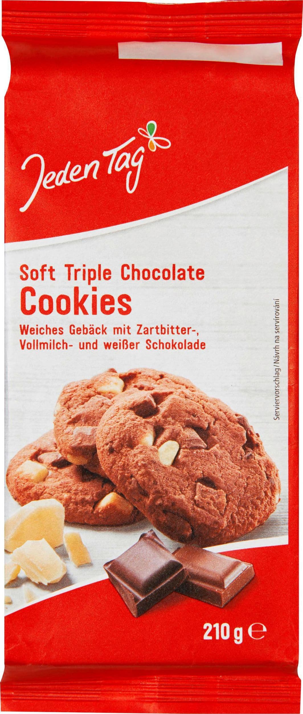 Jeden Tag Cookies tři druhy čokolády 210g