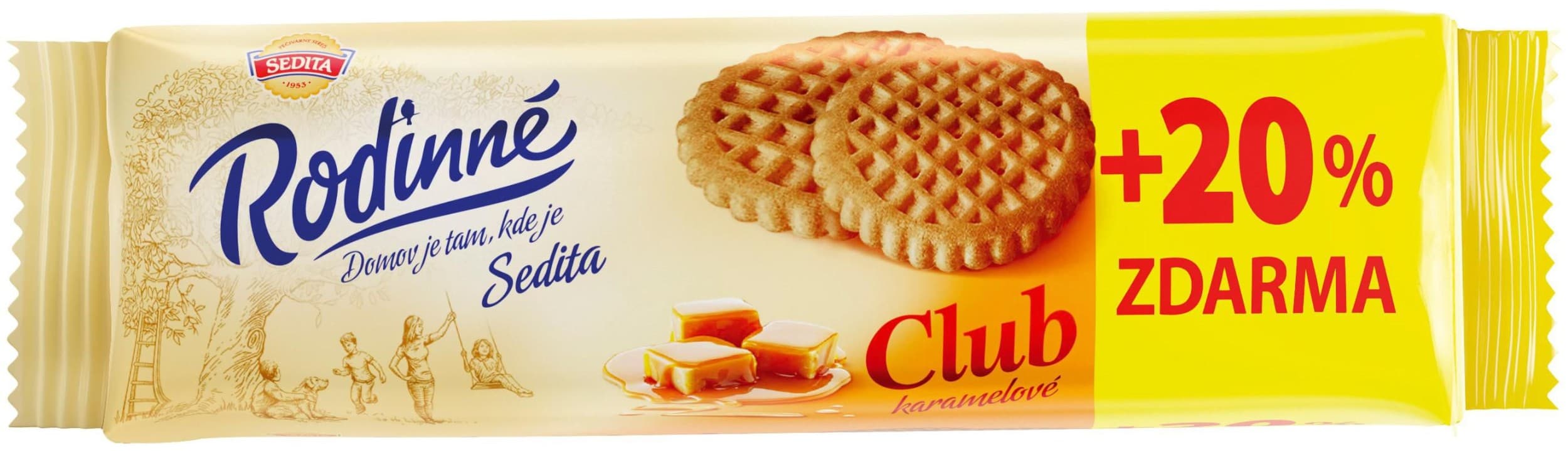 Sedita Rodinné Club karamelové 134g + 20%