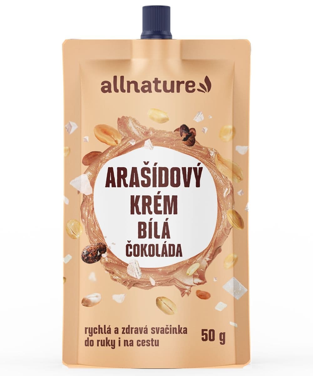 Allnature Arašídový krém s bílou čokoládou 50 g