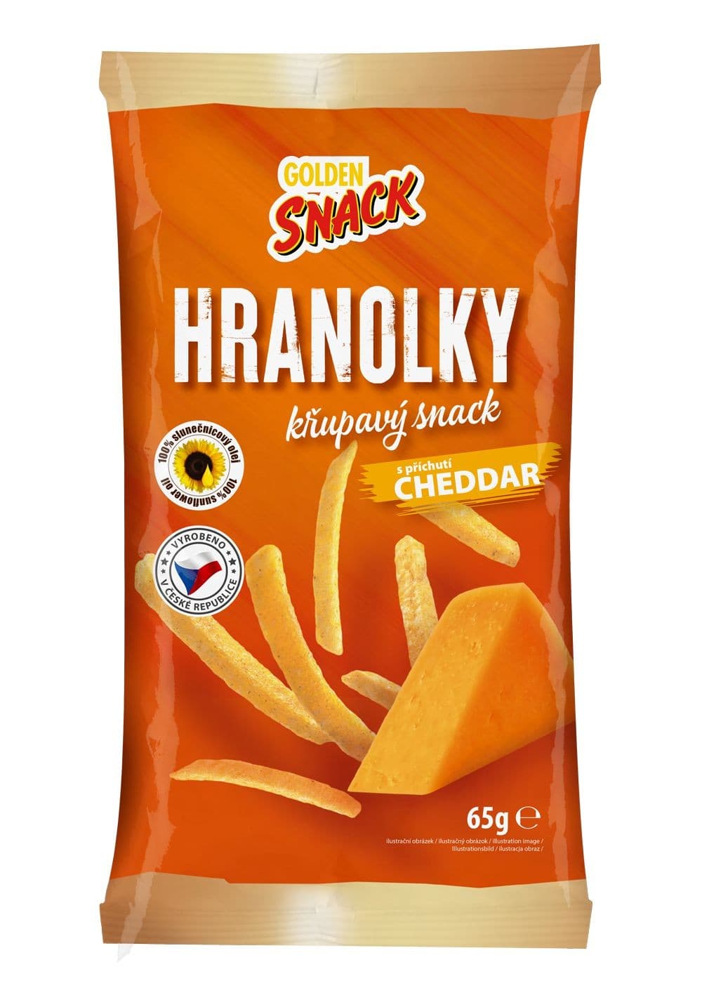 Golden Snack Hranolky s příchutí cheddar 65g
