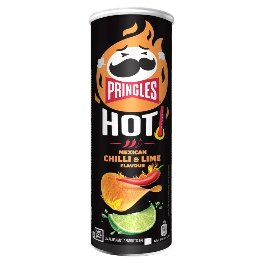 Pringles HOT Pálivý snack s příchutí chilli a limetky 160g