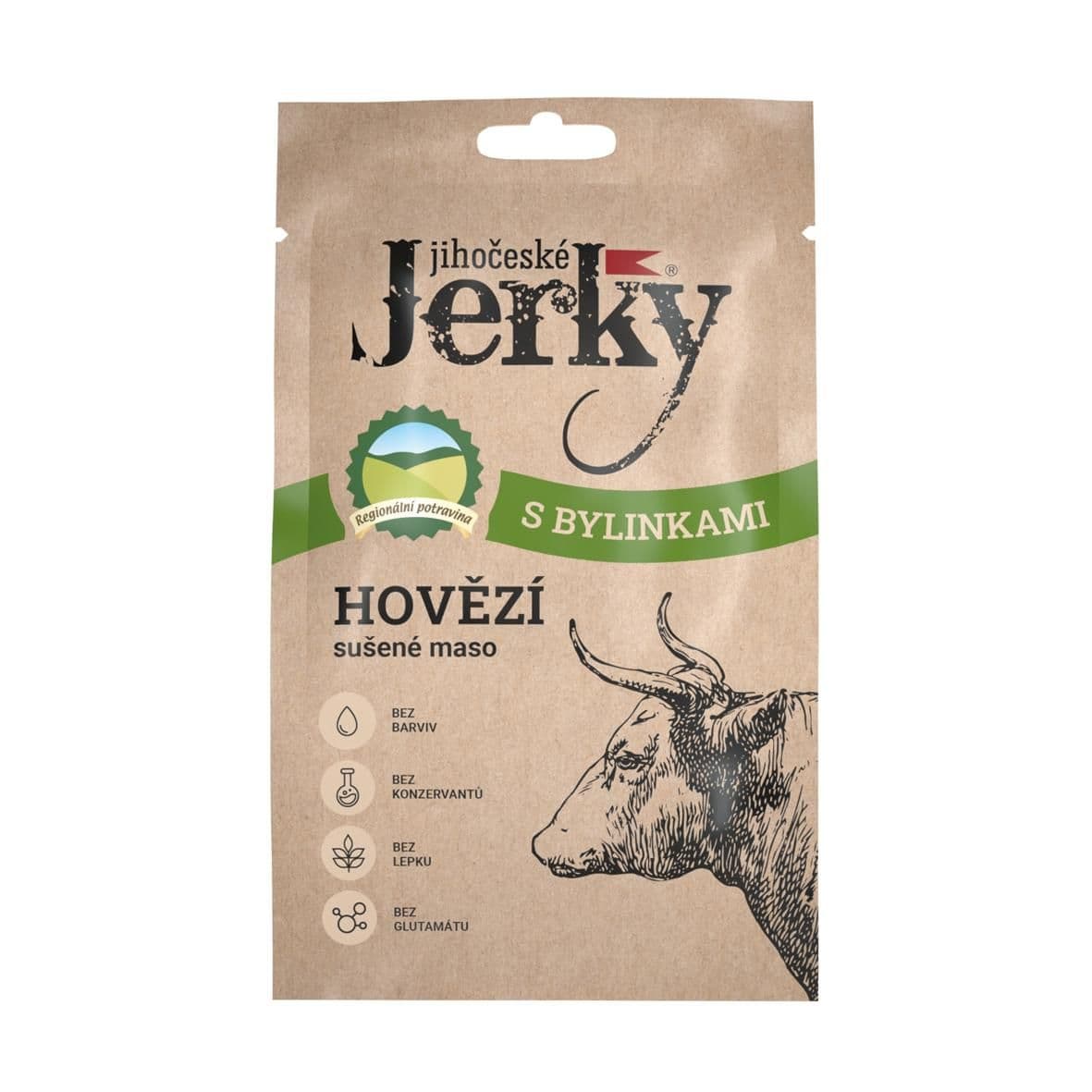 Jihočeské jerky Hovězí s bylinkami 20g