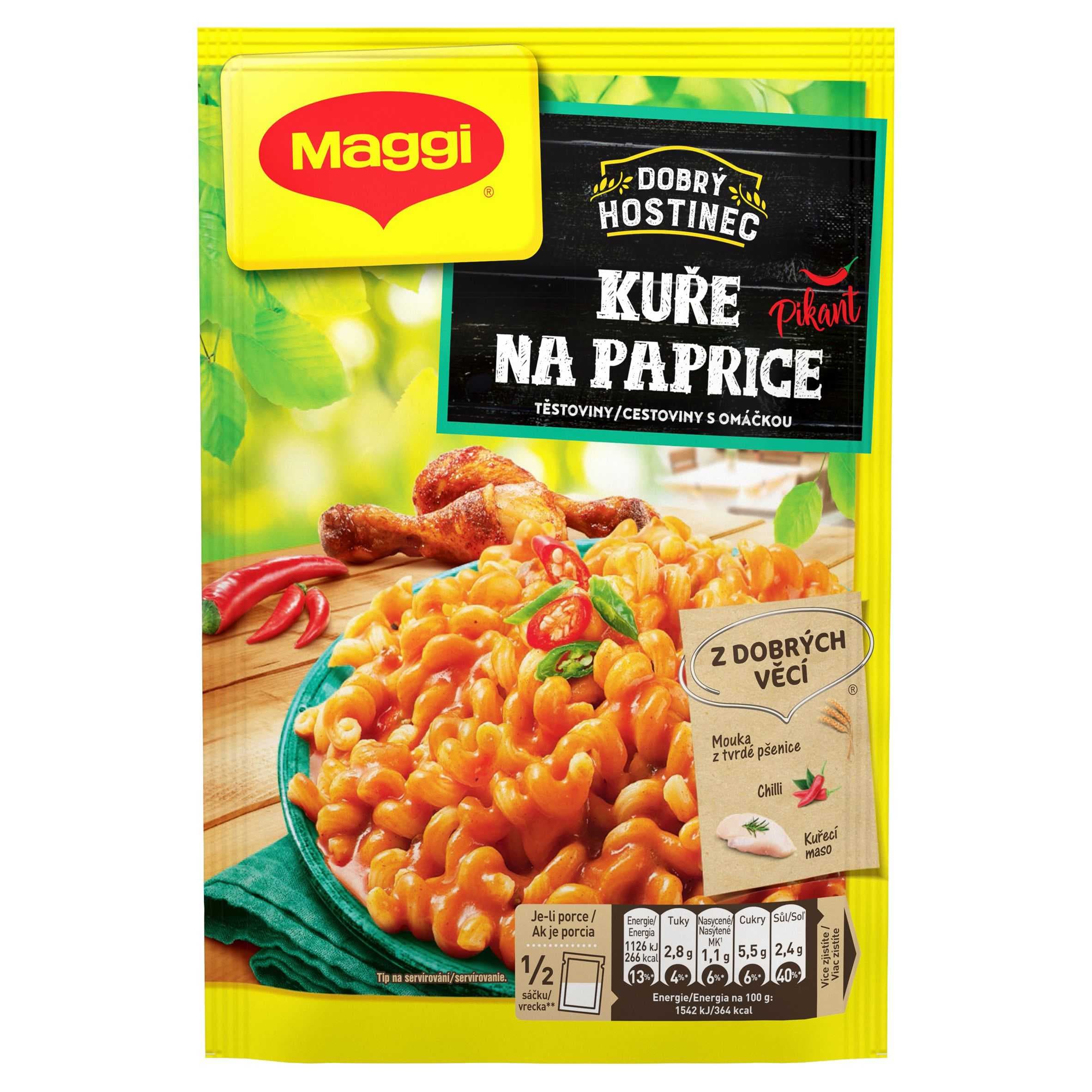 Maggi Dobrý Hostinec Kuře na paprice pikant těstoviny s omáčkou sáček 146 g