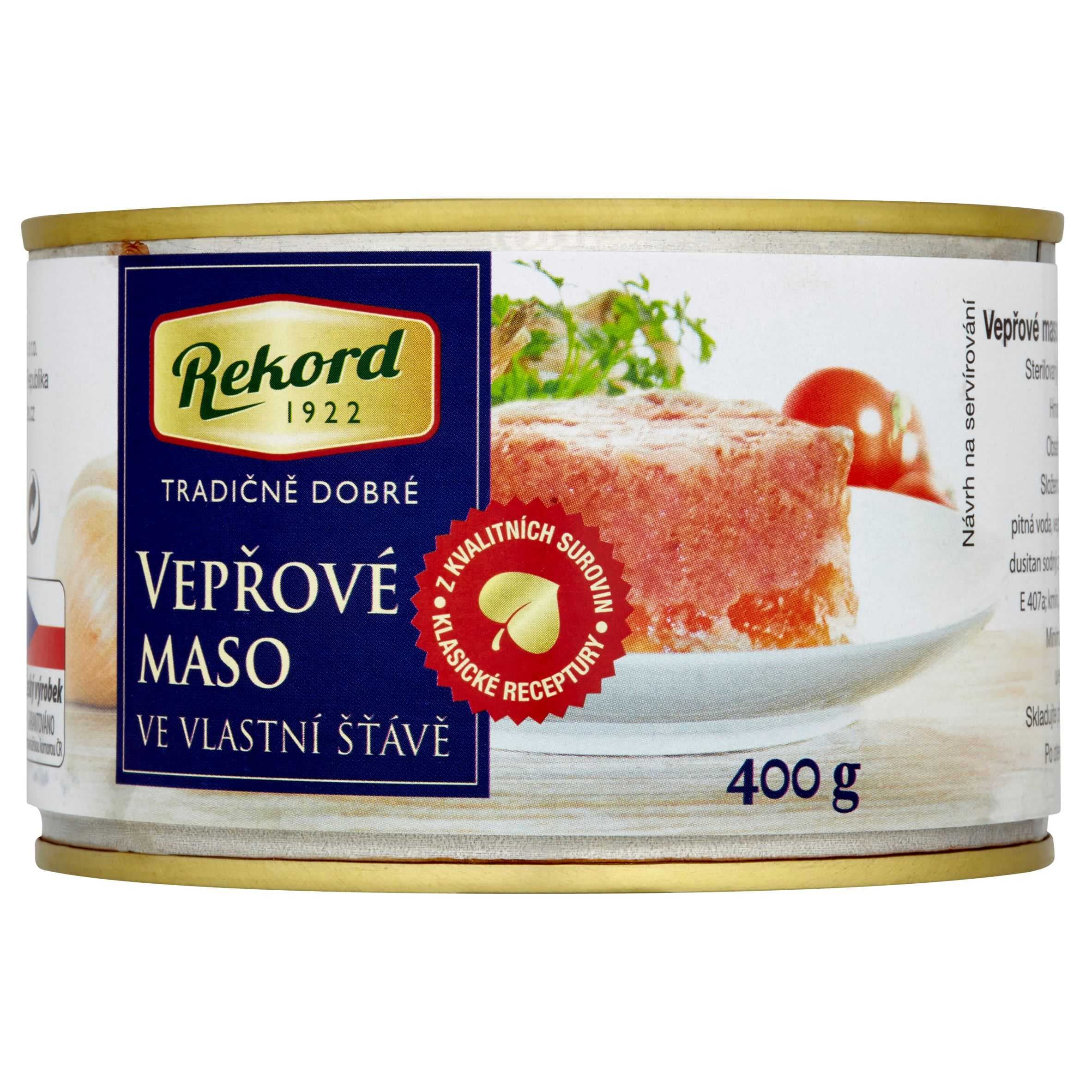 Rekord Vepřové maso ve vlastní šťávě 400 g
