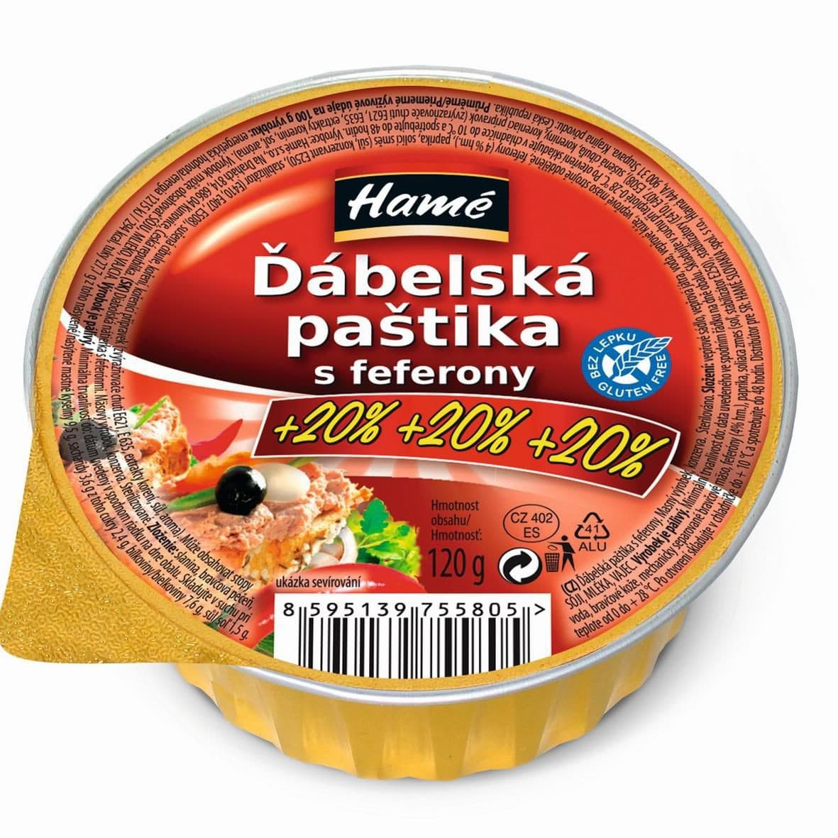 Hamé Ďábelská paštika s feferony 120 g