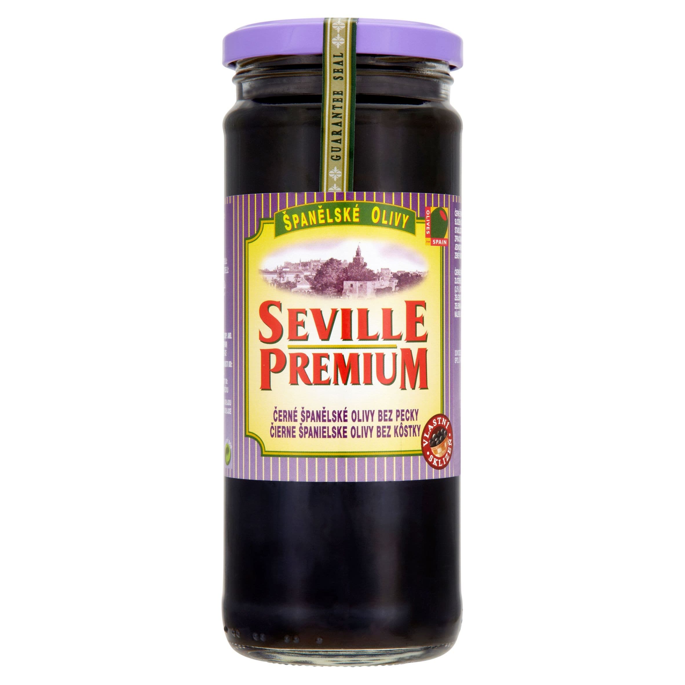 Seville Premium Černé španělské olivy bez pecky 450 g