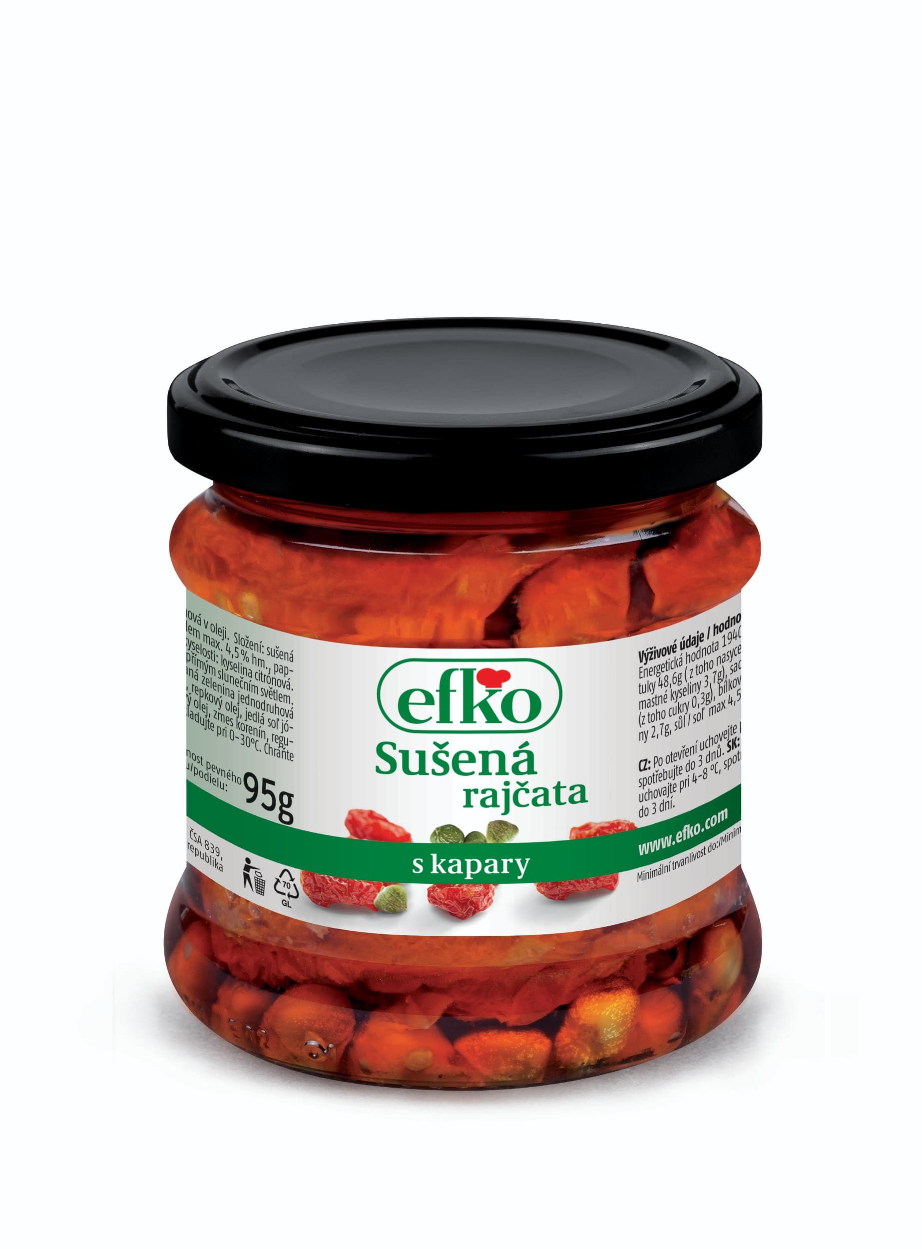 Efko Sušená rajčata s kapary 210 ml