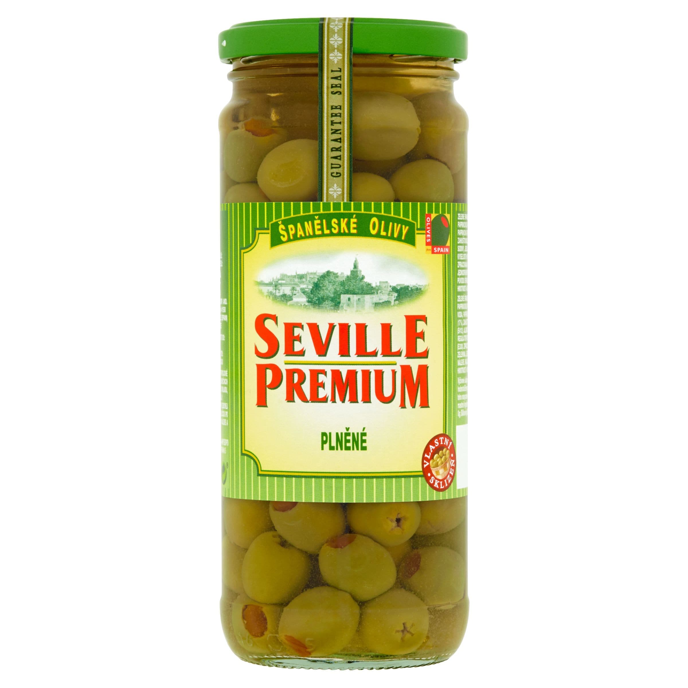 Zelené olivy plněné paprikovou pastou 450 g