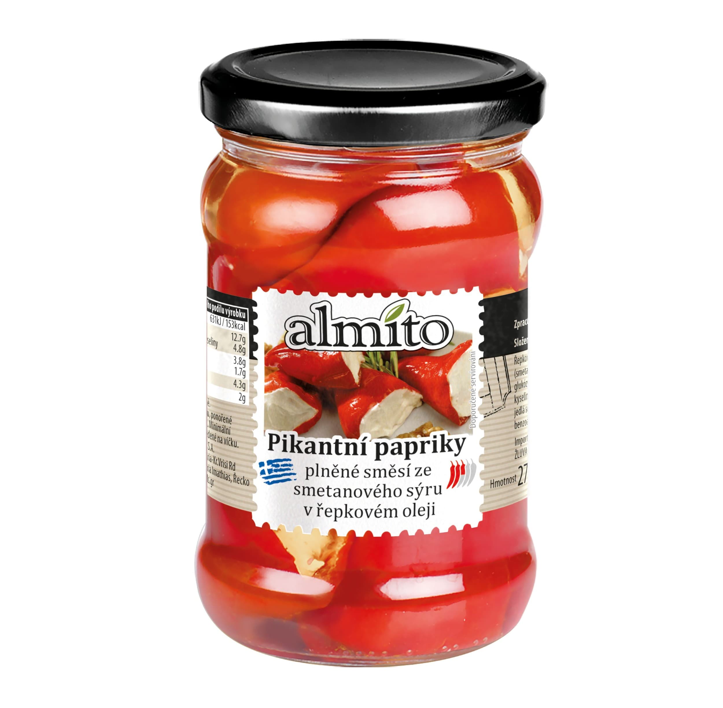 Almíto Červené papriky plněné sýrem 270g