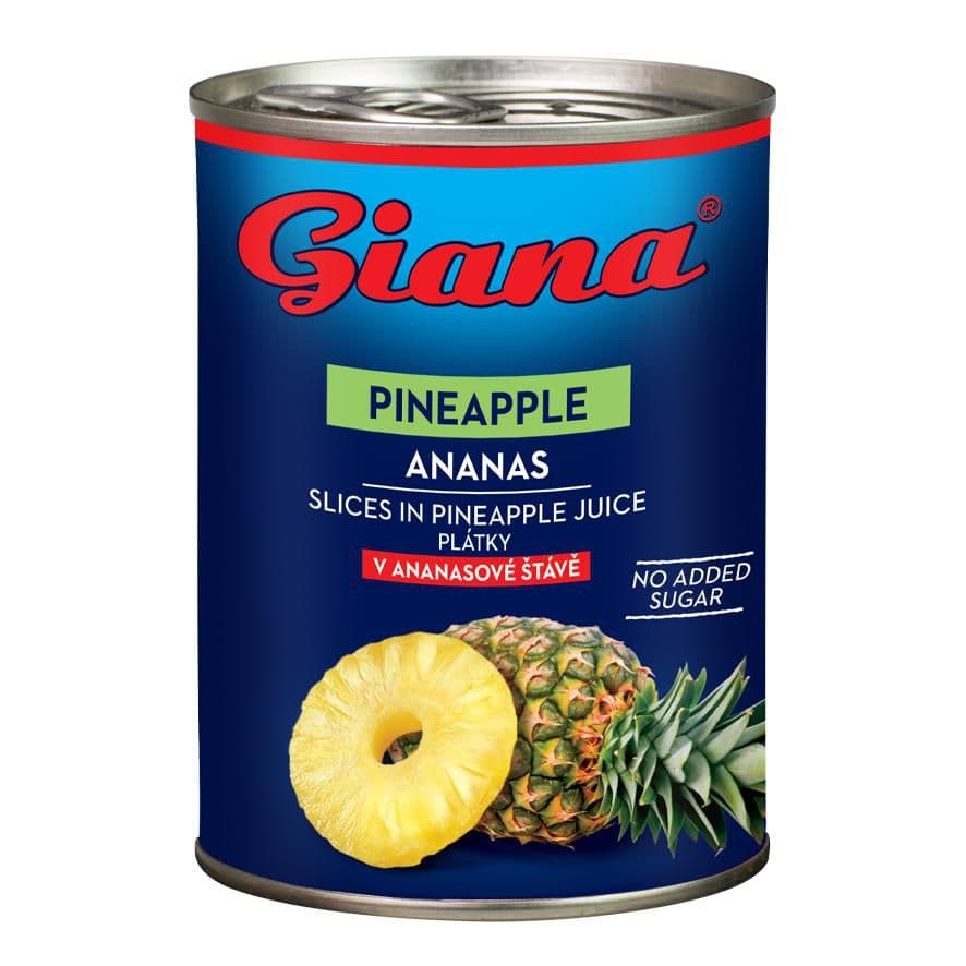 Giana Ananas plátky v ananasové šťávě 580ml