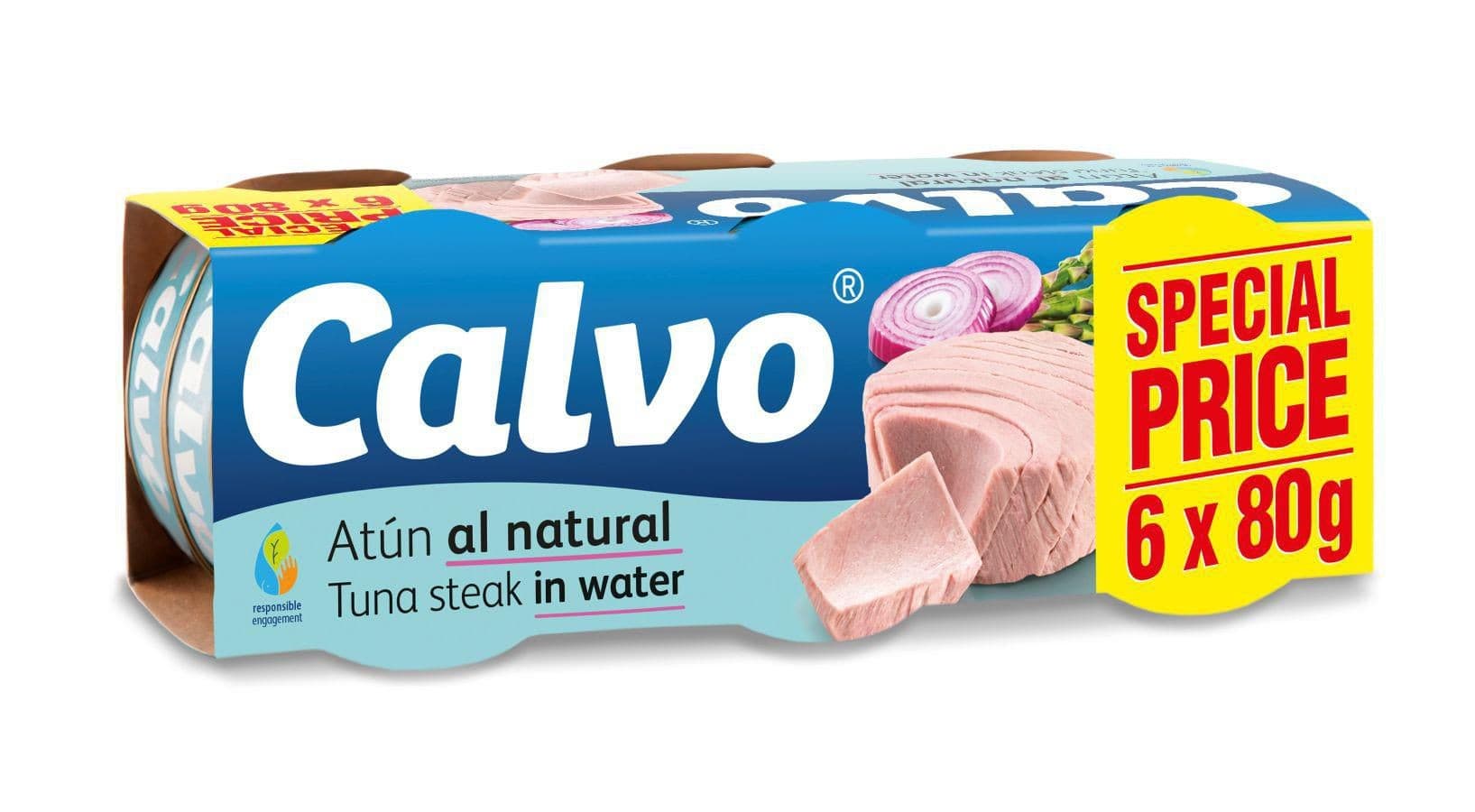 Calvo Tuňák ve vlastní šťávě 6x80 g