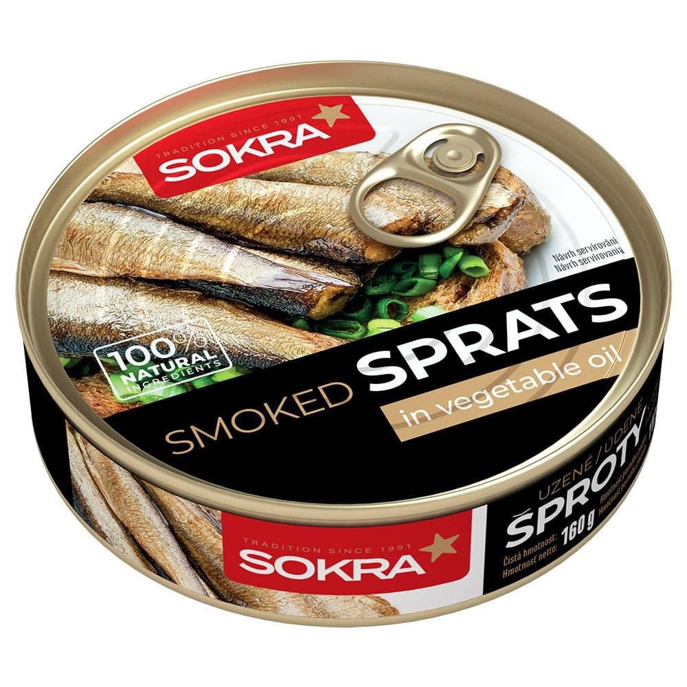 Sokra Šproty uzené v rostlinném oleji 160 g