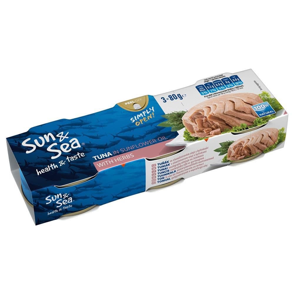 Sun & Sea Tuňák ve slunečnicovém oleji s bylinkami 3x80 g