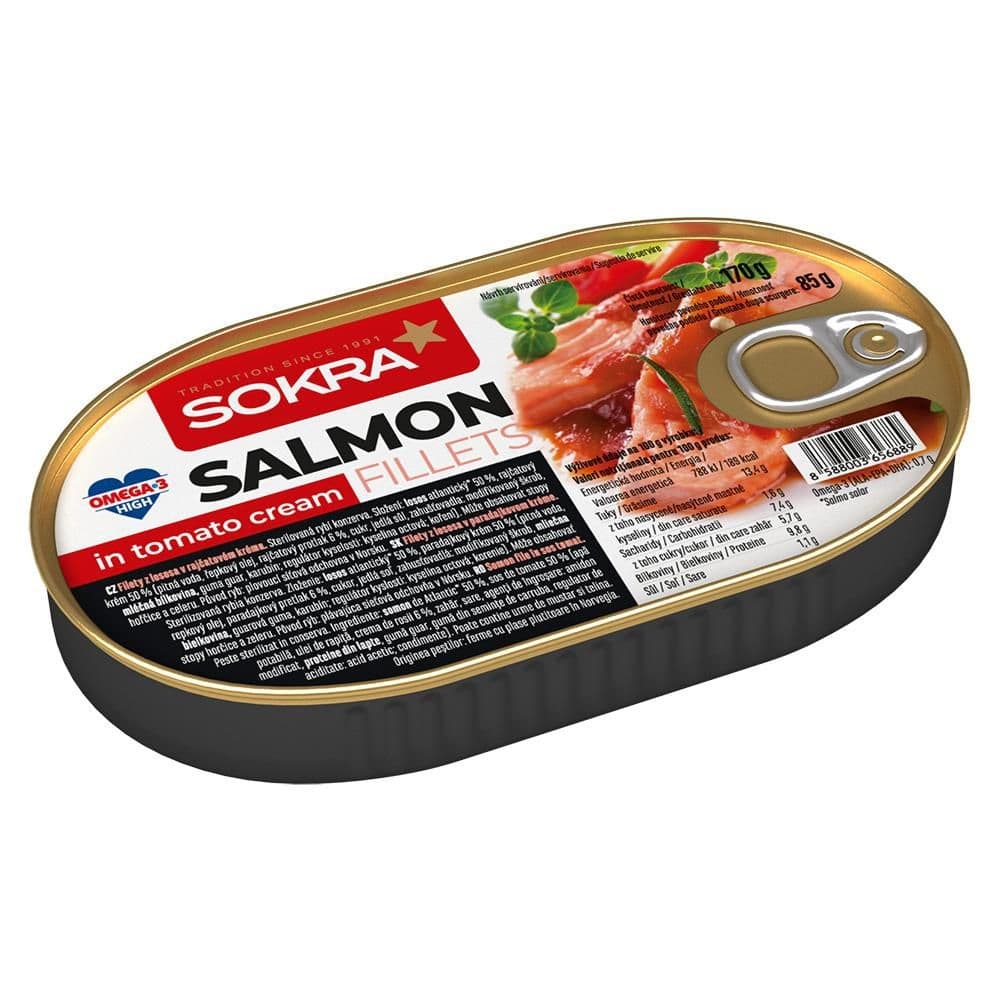 Sokra Filety z lososa v rajčatovém krému 170g