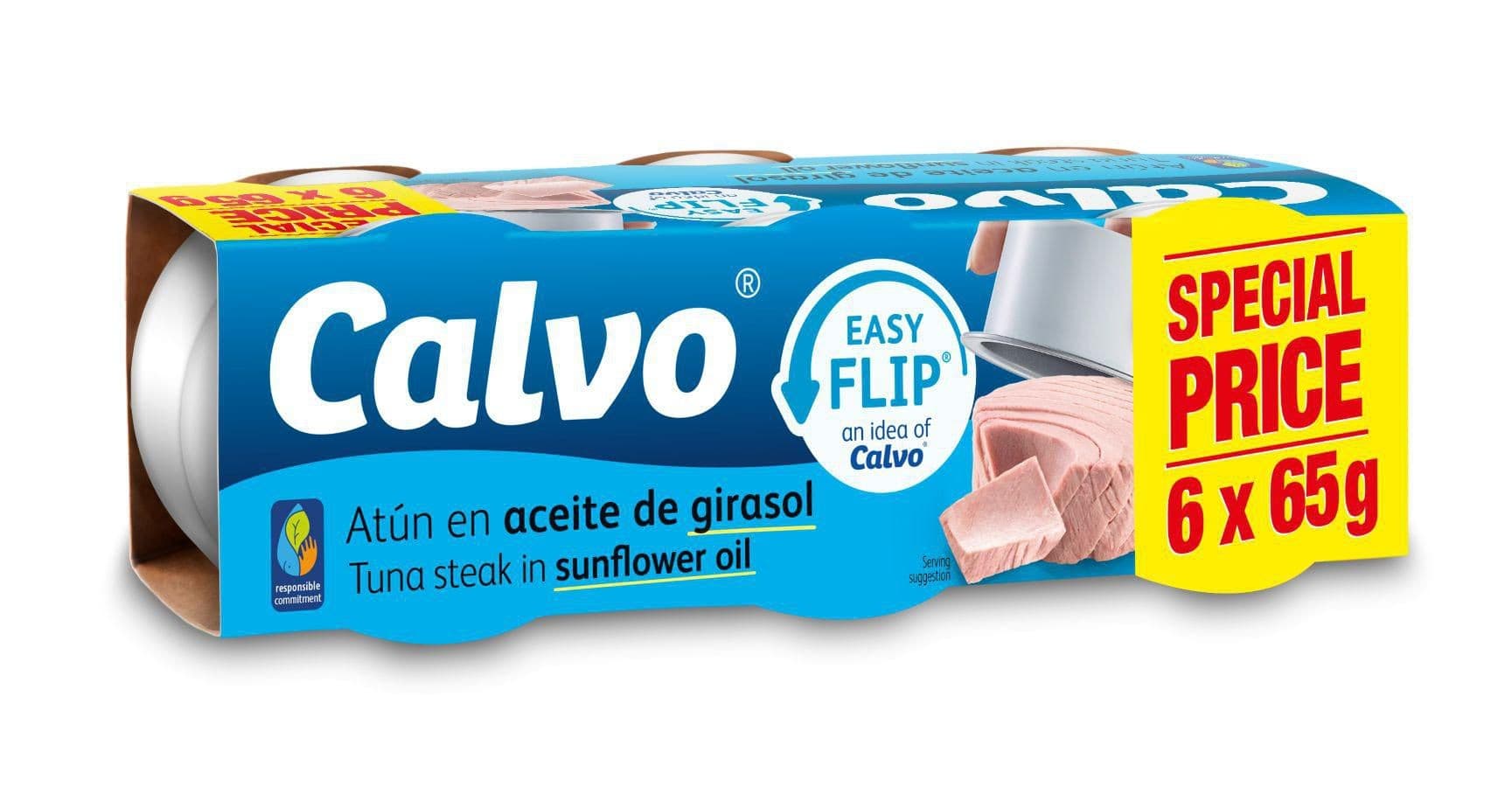 Calvo Tuňák ve slunečnicovém oleji 6x65 g