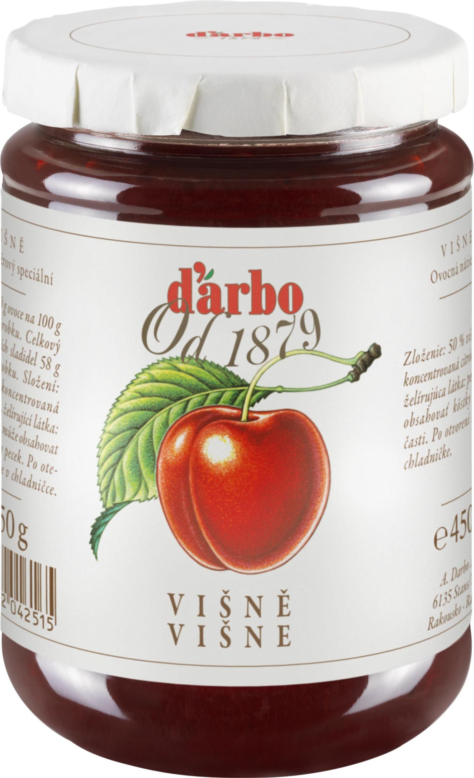 Darbo Višňový džem výběrový méně sladký 450g