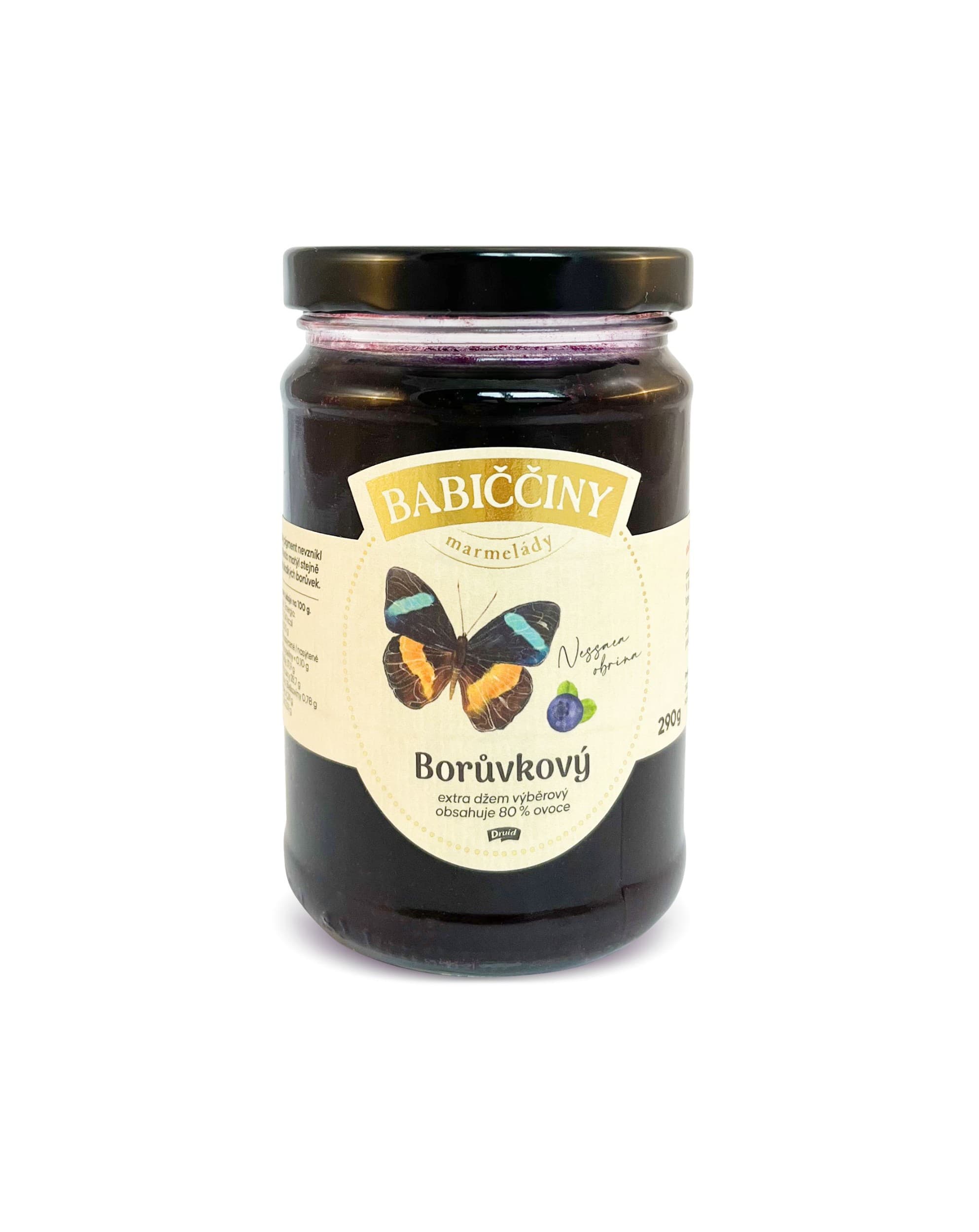 Babiččiny Marmelády Borůvkový extra džem výběrový se sníženým obsahem cukru 290 g