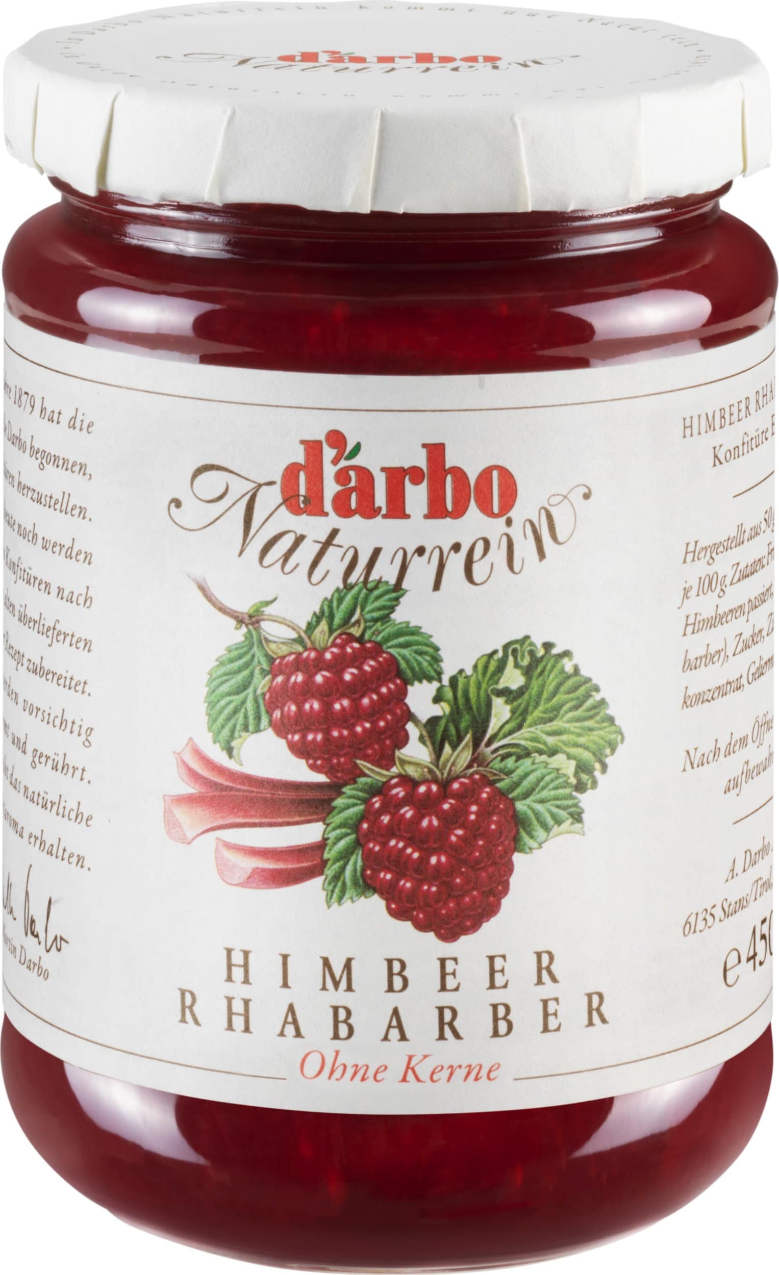 Darbo Džem malina, rebarbora 450g