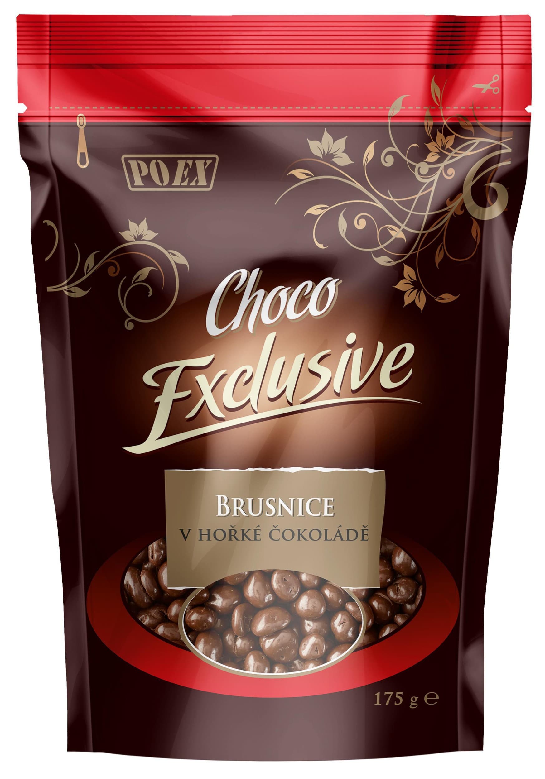 Poex Brusnice v hořké čokoládě 175 g