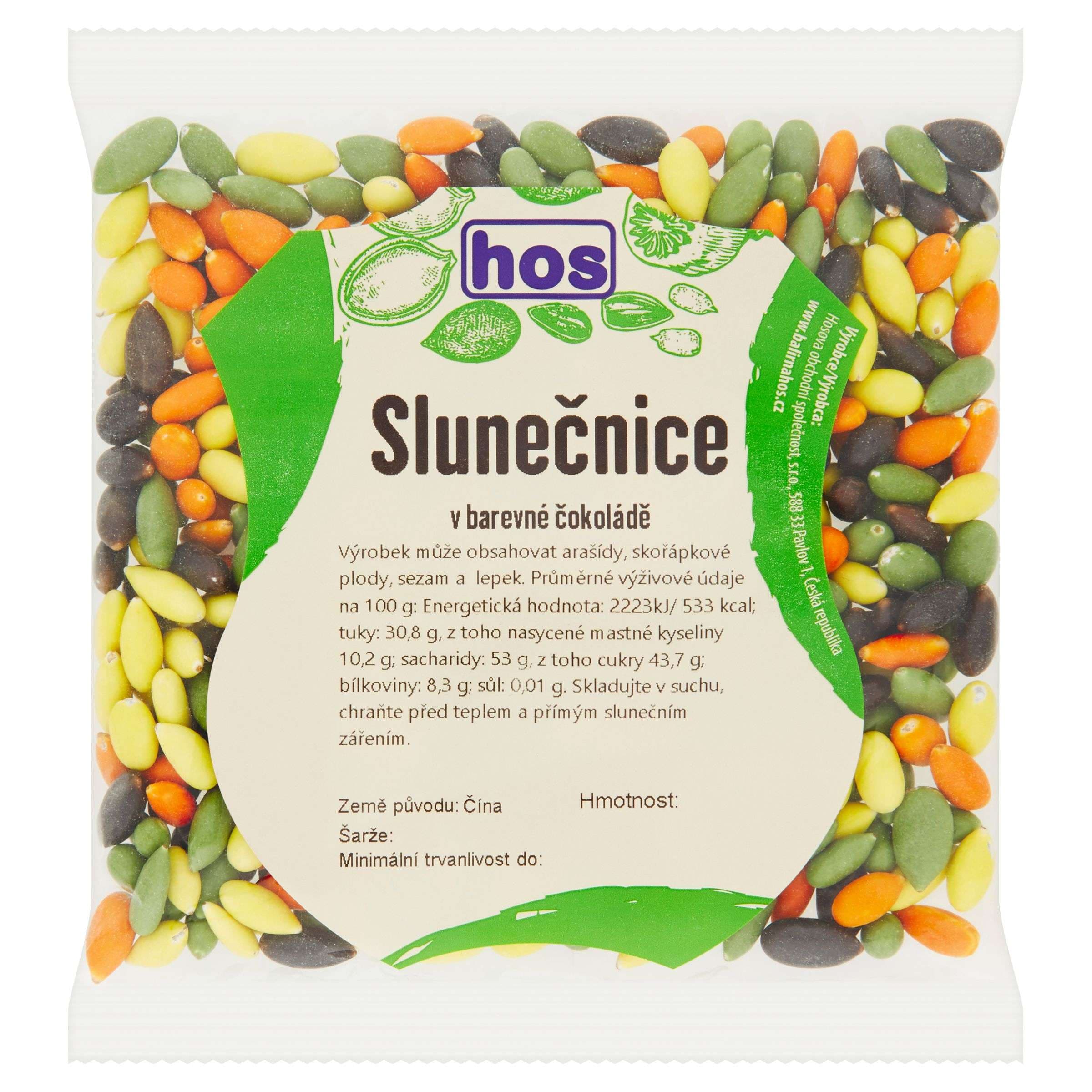 Hos Slunečnice v barevné čokoládě 100 g
