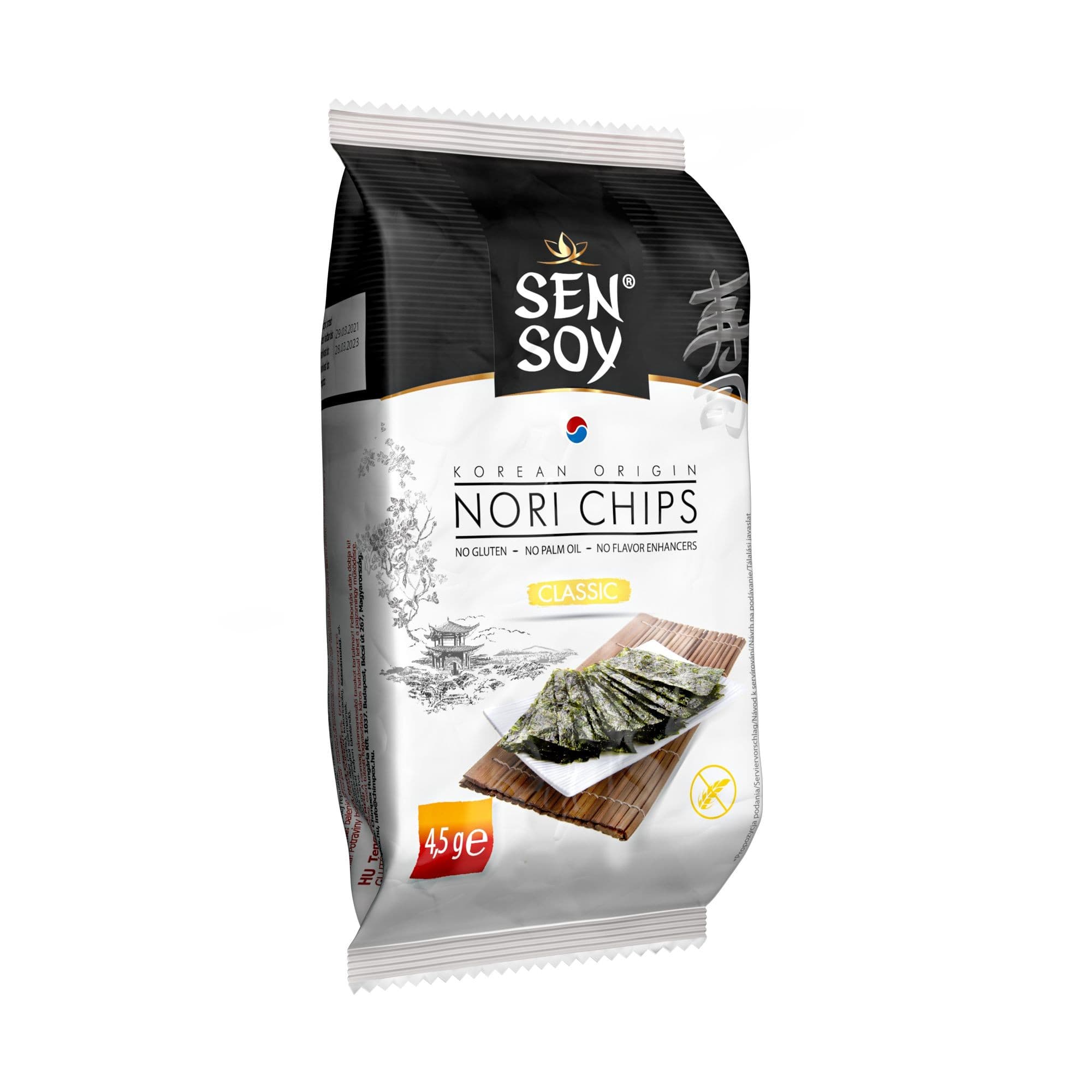 SENSOY Mořské řasy chipsy classic 4,5 g