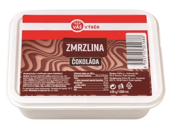 Váš Výběr - Zmrzlina Čokoláda 1000 ml