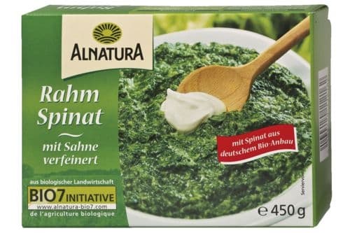 Alnatura BIO Špenát se smetanou mražený 450 g