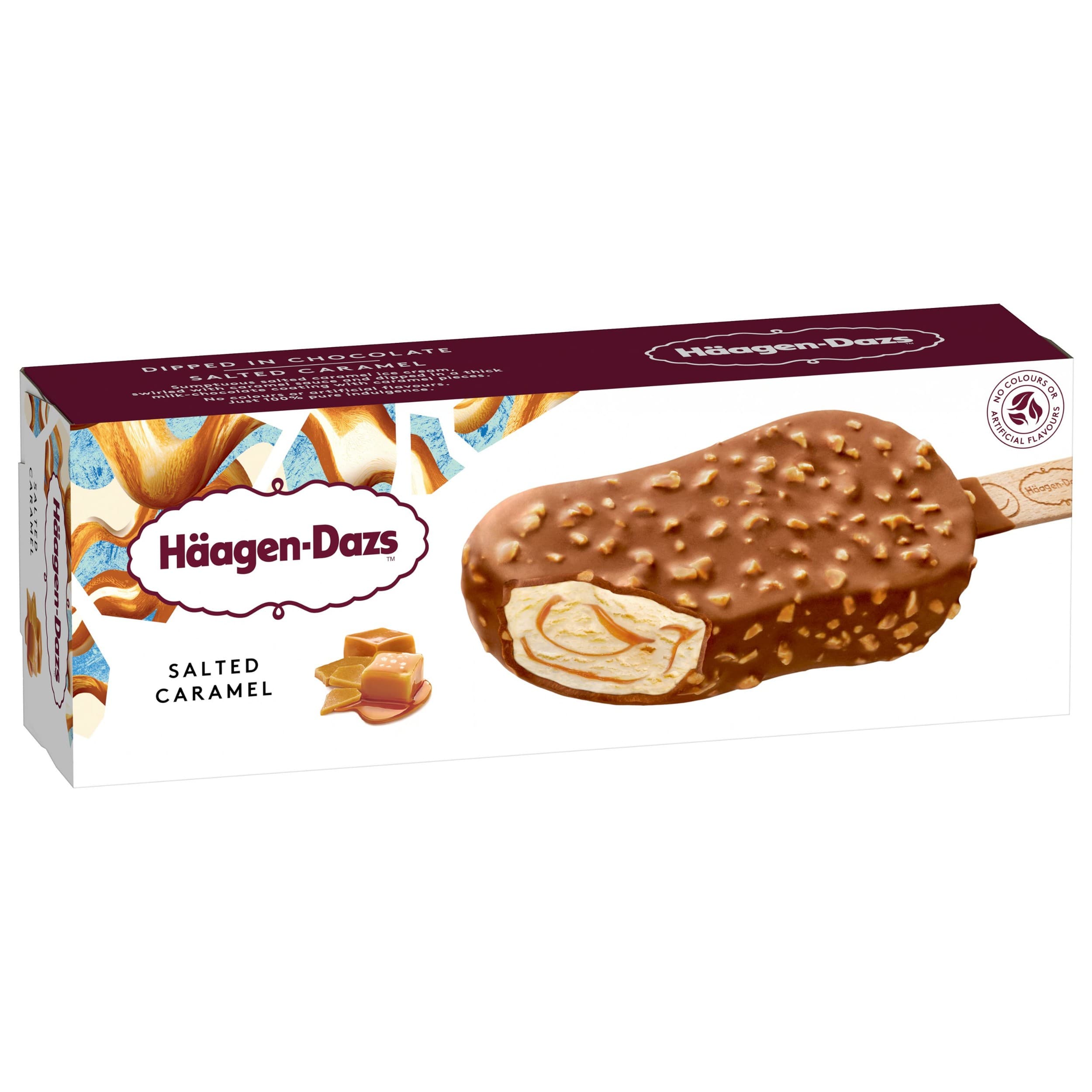 Häagen Dazs Karamelová smetanová zmrzlina se slaným karamelem, s belgickou mléčnou čokoládou a křupinkami slaného karamelu 80ml