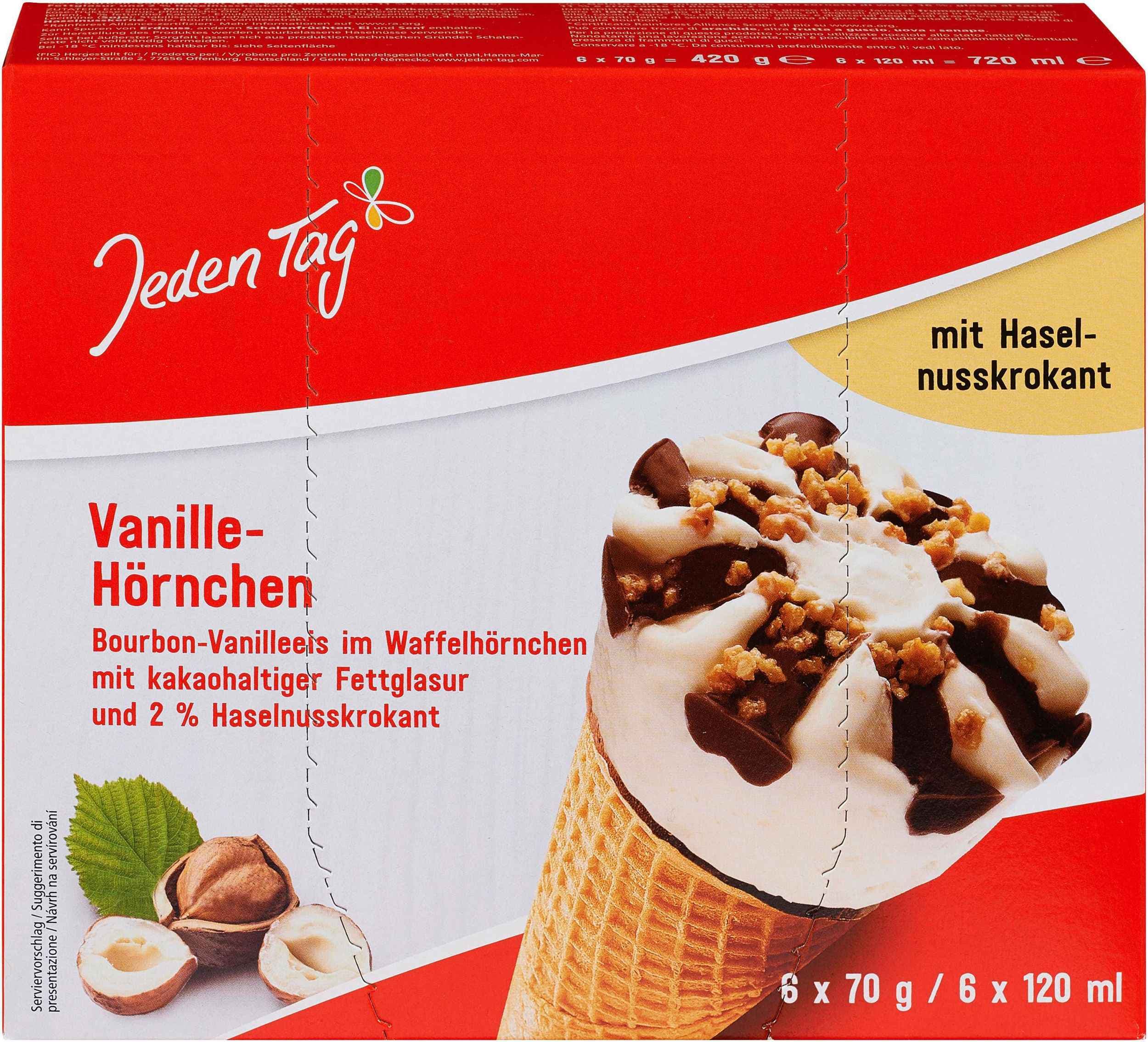 Jeden Tag mraž. krém vanilk. kornout 6x120 ml