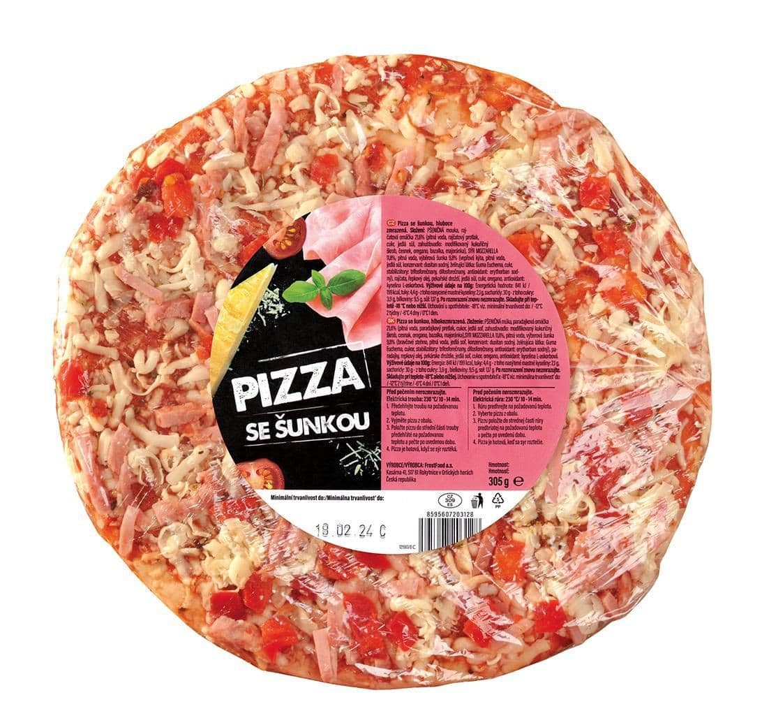 Pizza Šunková mražená 305g