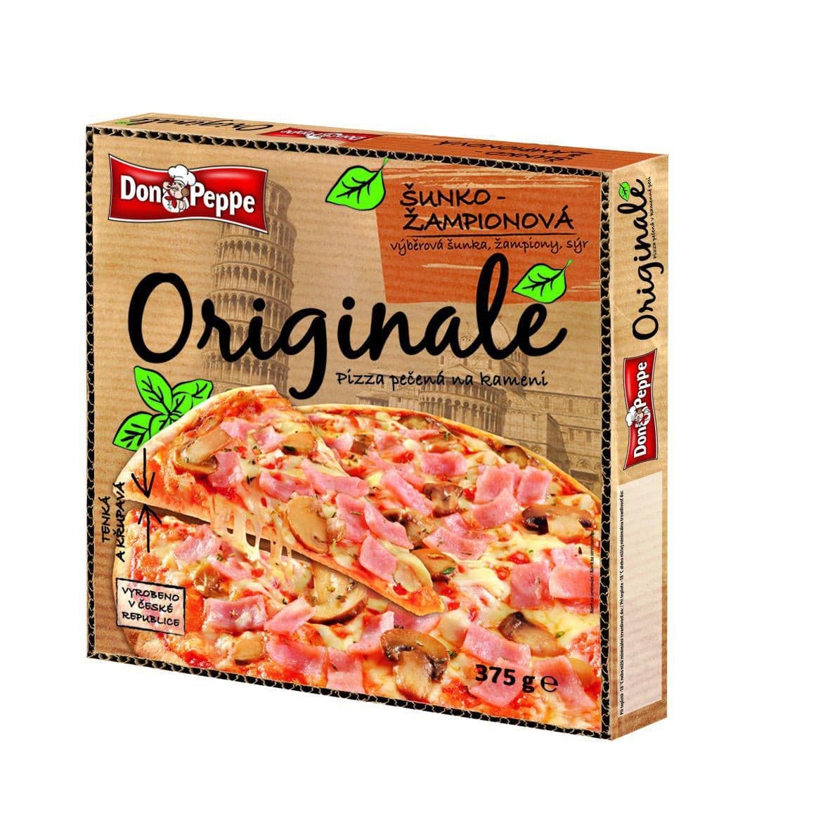 Don Peppe Originale pizza Šunka a žampiony mražená 375g